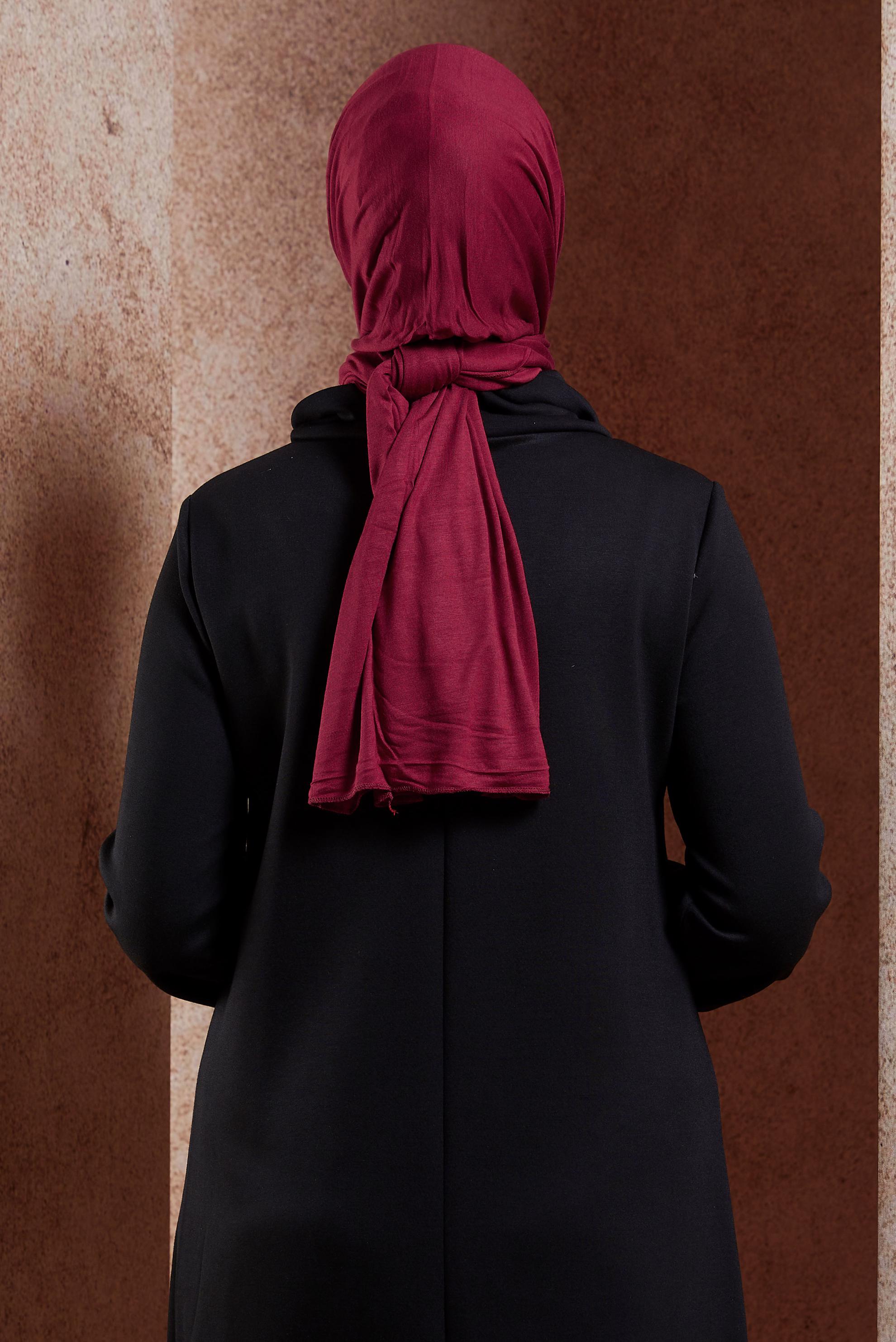 Tesettür giyim BORDO ALVİNA PENYE ŞAL 8251