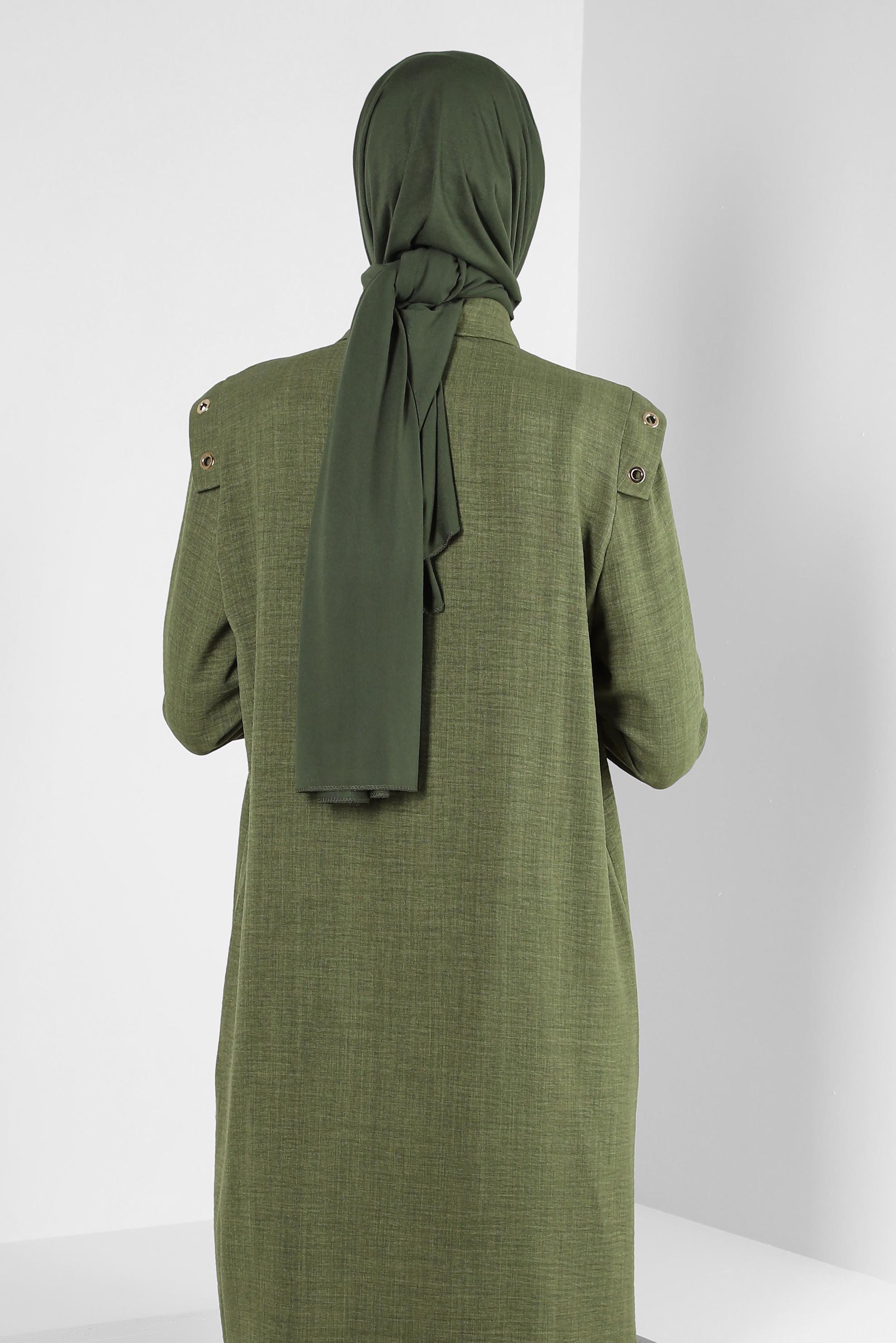 Tesettür giyim HAKİ ALVİNA PENYE ŞAL 8251