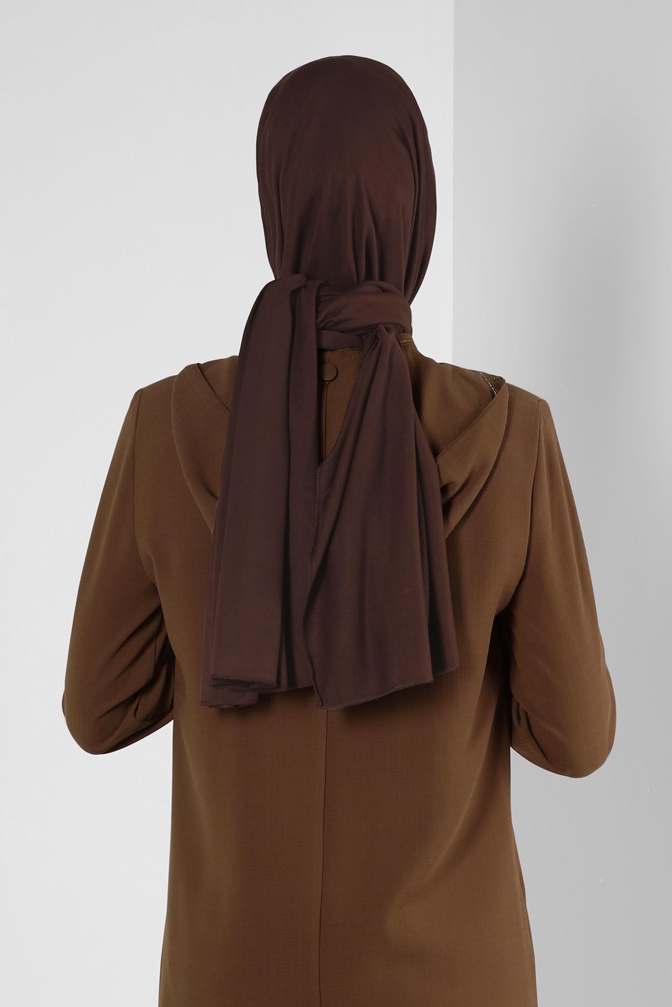 Tesettür giyim KAHVE ALVİNA PENYE ŞAL 8251