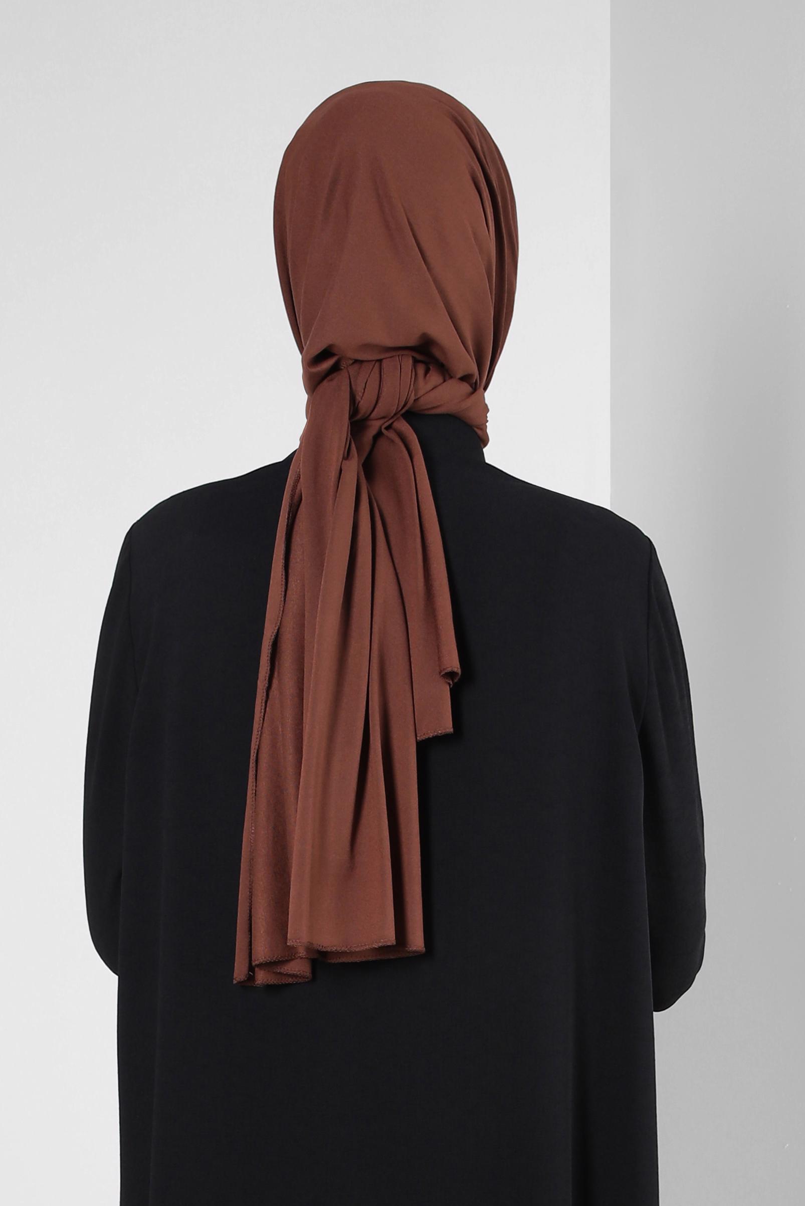 Tesettür giyim KAHVE ALVİNA PENYE ŞAL 8251