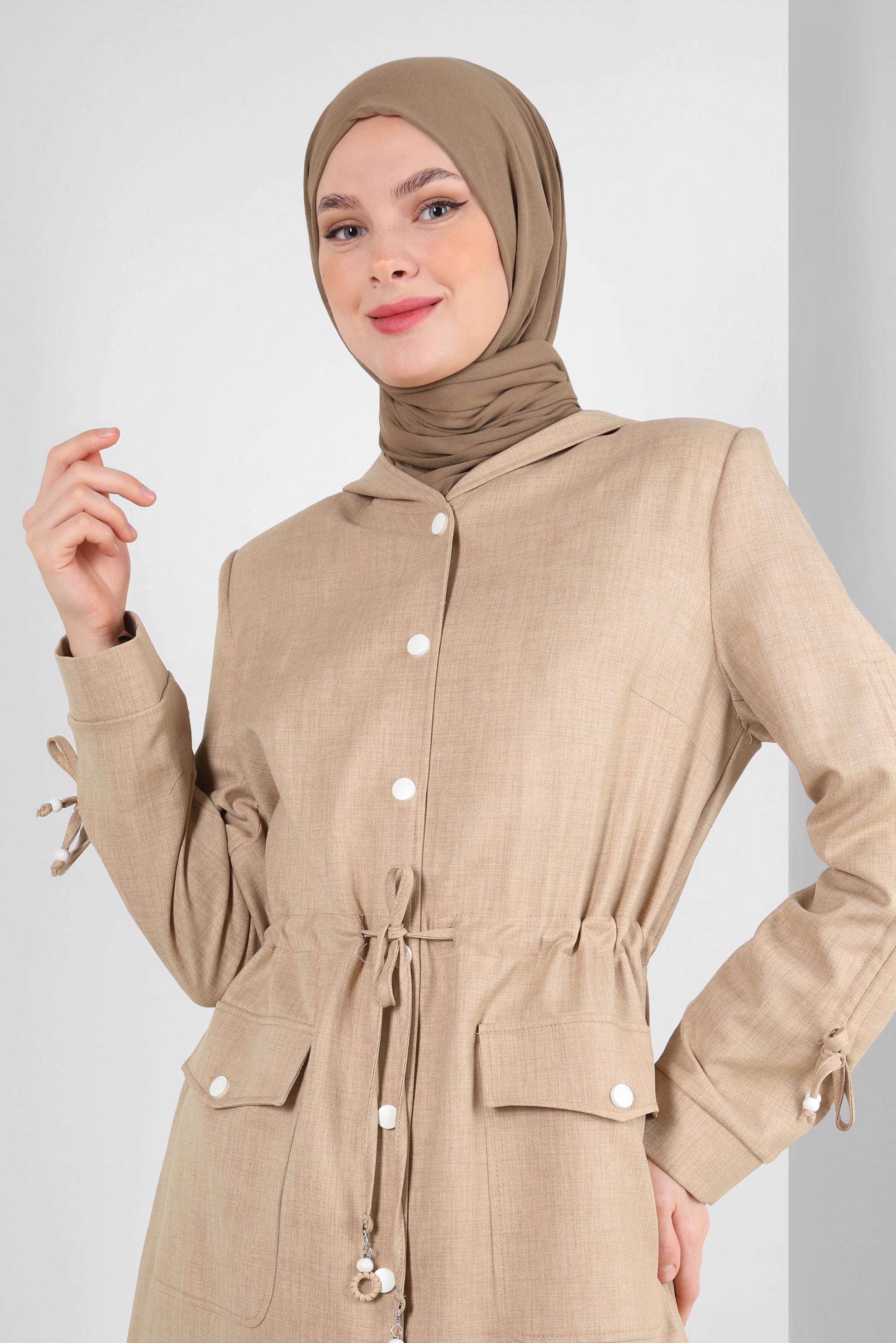 Tesettür giyim VİZON ALVİNA PENYE ŞAL 8251