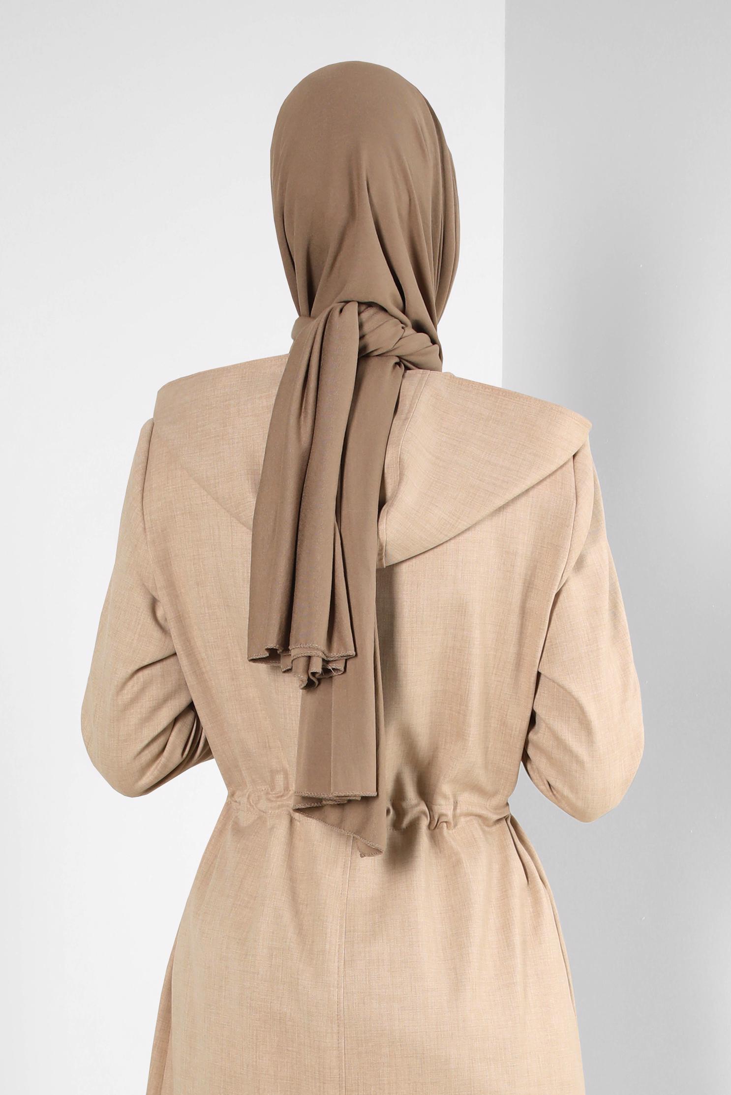 Tesettür giyim VİZON ALVİNA PENYE ŞAL 8251