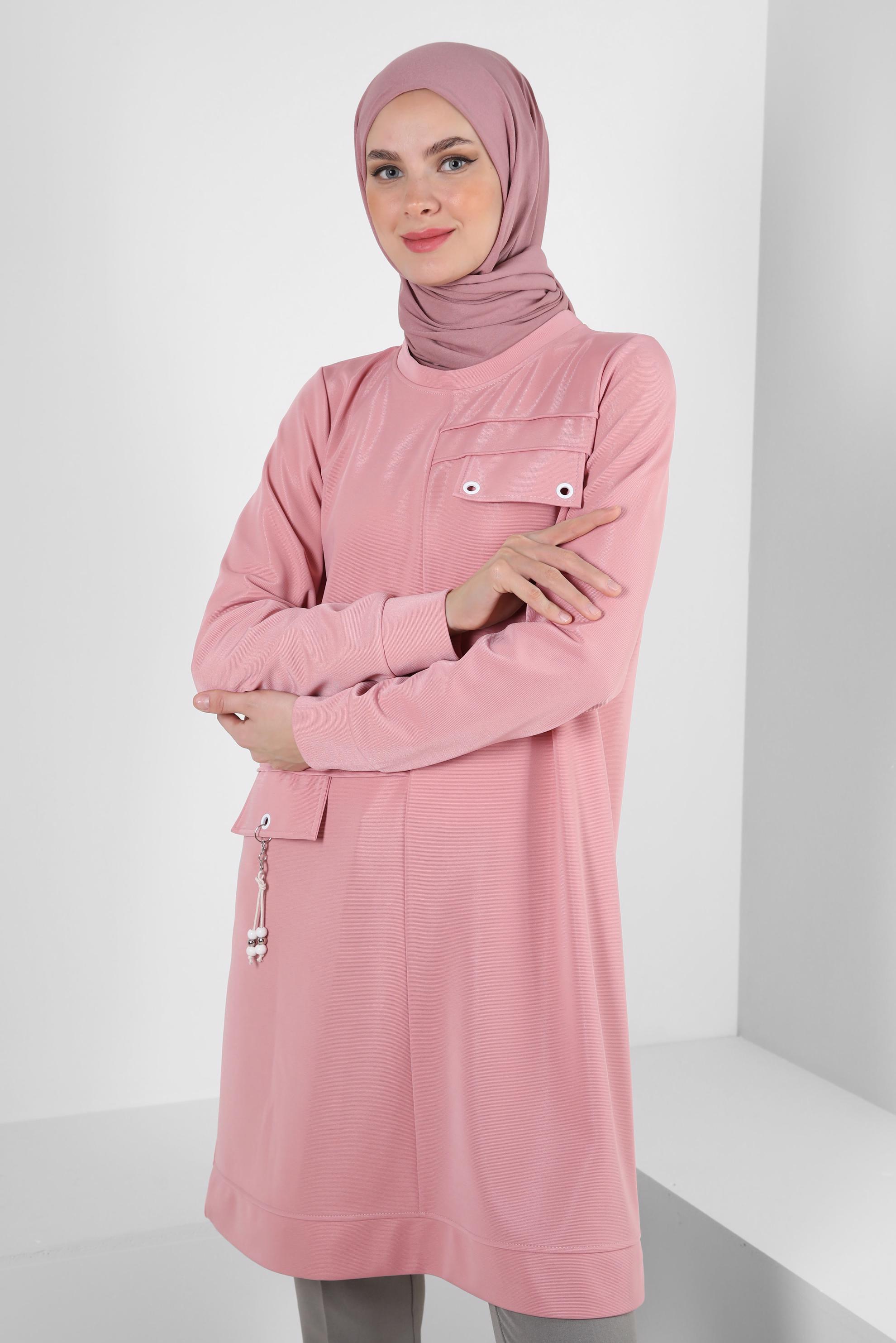 Tesettür giyim PEMBE ALVİNA PENYE ŞAL 8251