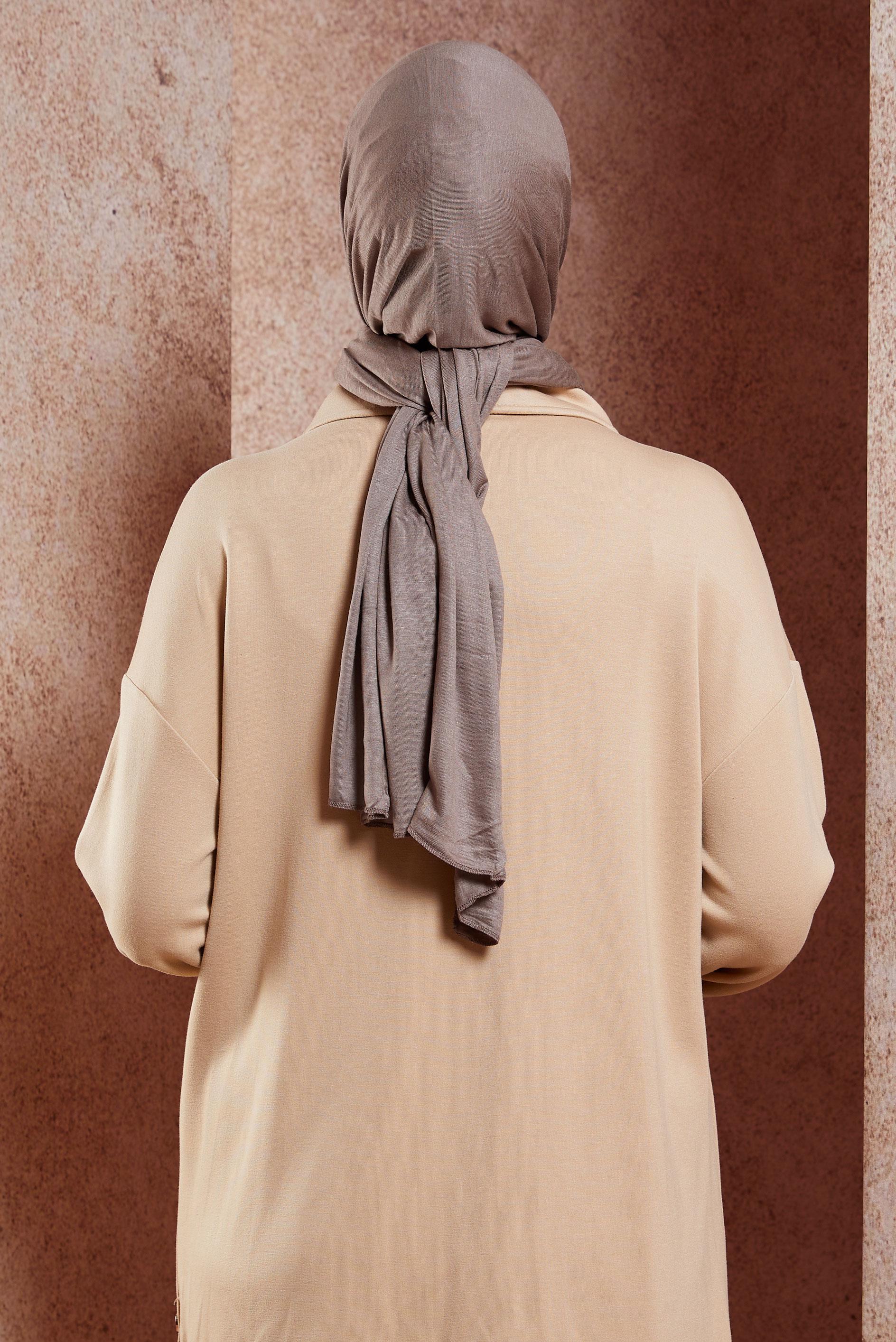 Tesettür giyim VİZON ALVİNA PENYE ŞAL 8251