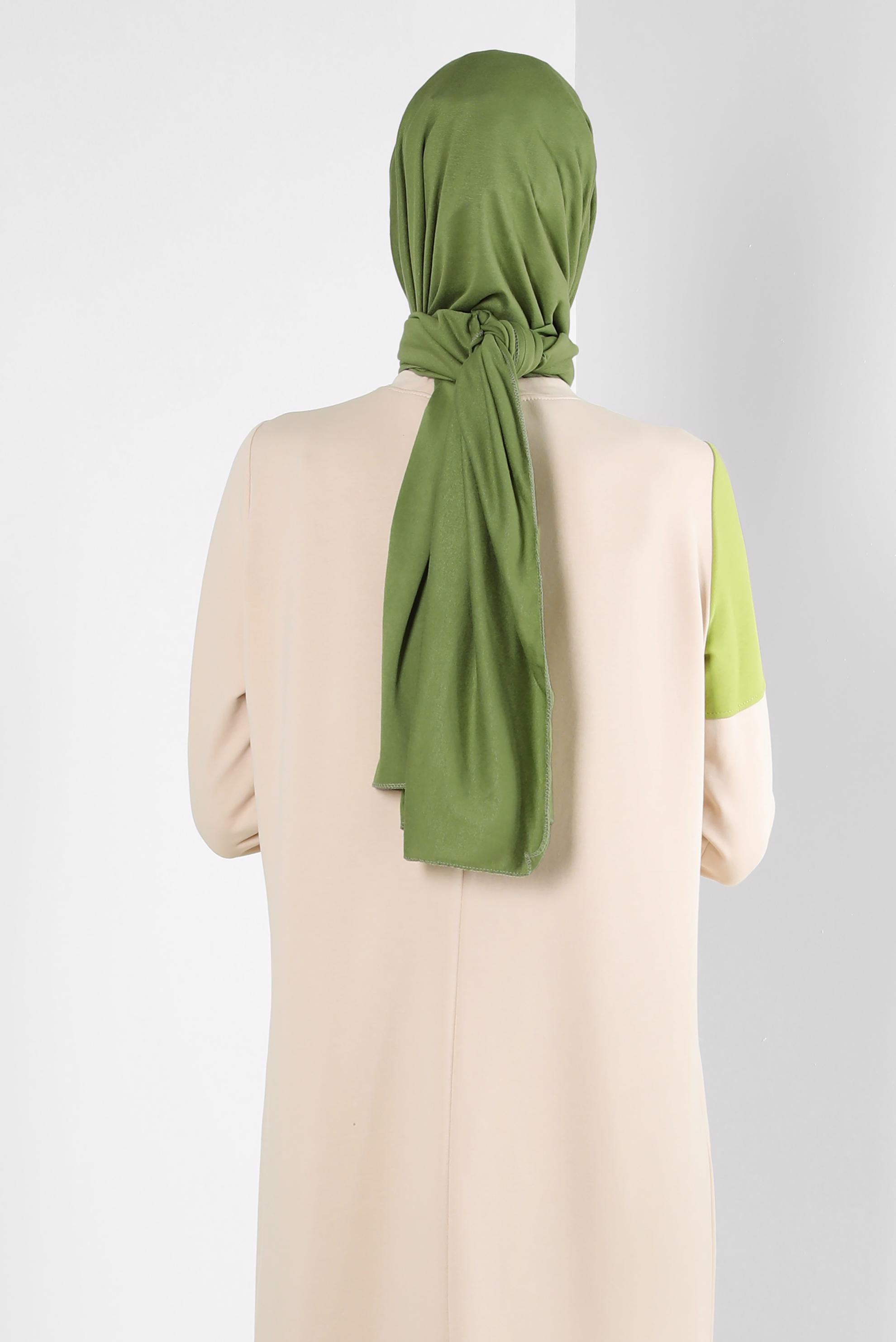 Tesettür giyim YEŞİL ALVİNA PENYE ŞAL 8251