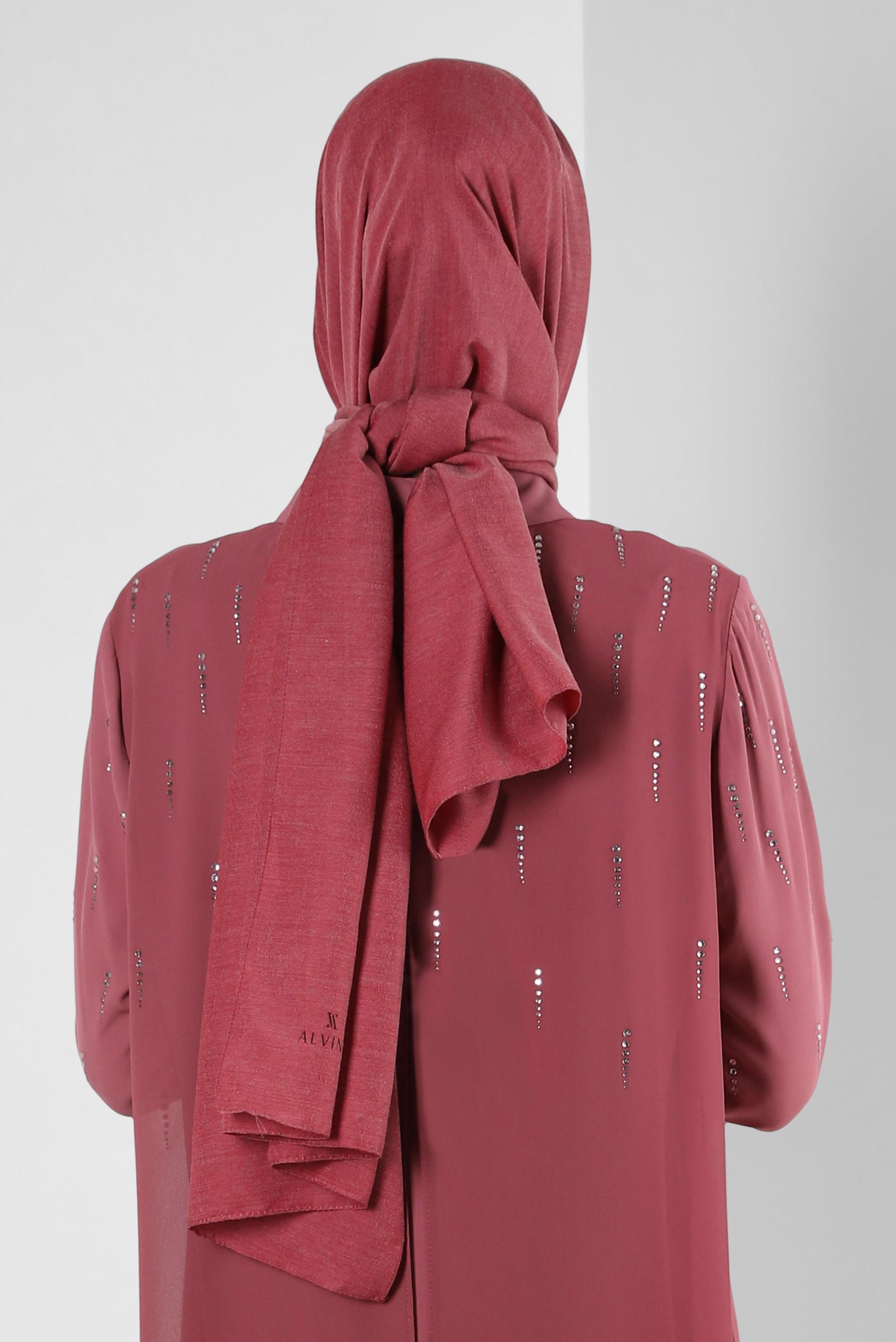 Tesettür giyim KIRMIZI ALVİNA DÜZ PAMUK ŞAL 8253