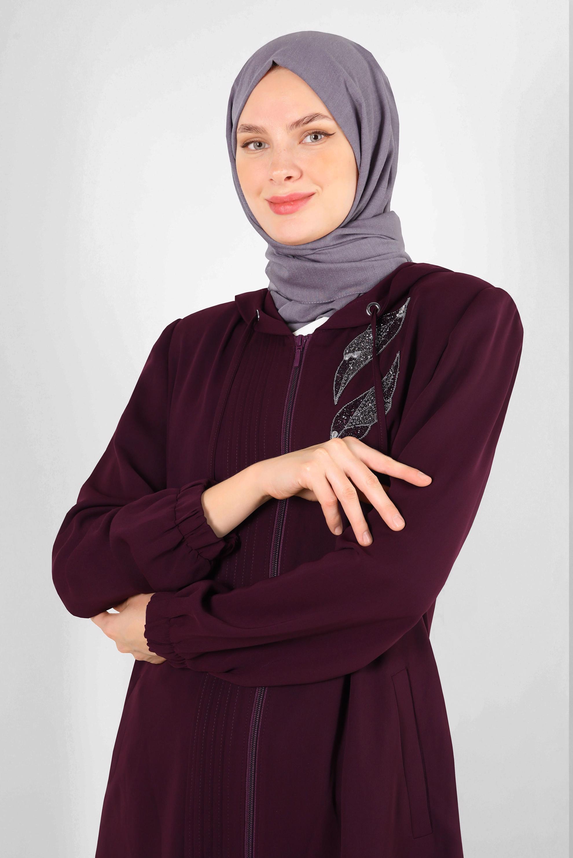 Tesettür giyim MOR ALVİNA DÜZ PAMUK ŞAL 8253