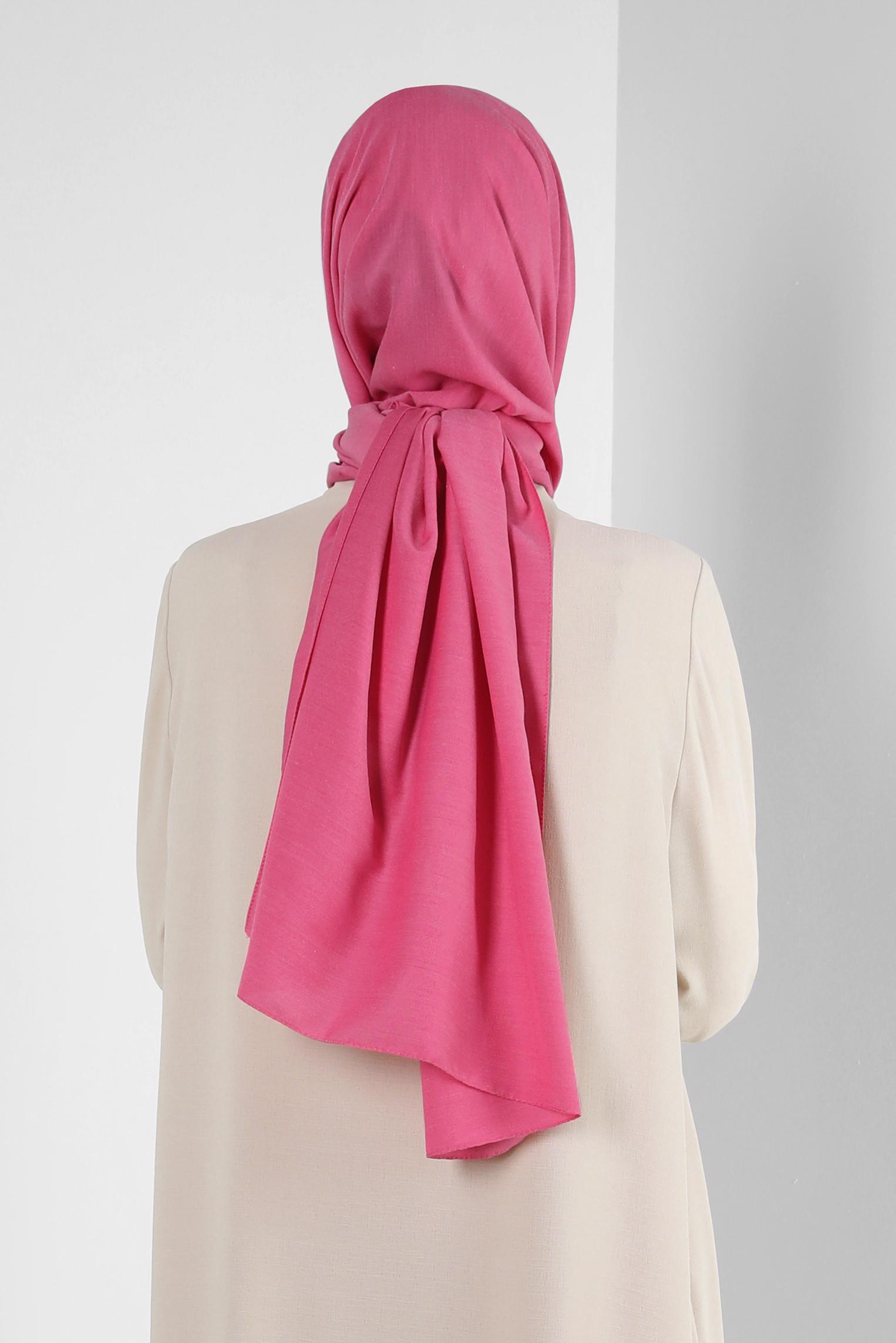 Tesettür giyim FUŞYA ALVİNA DÜZ PAMUK ŞAL 8253