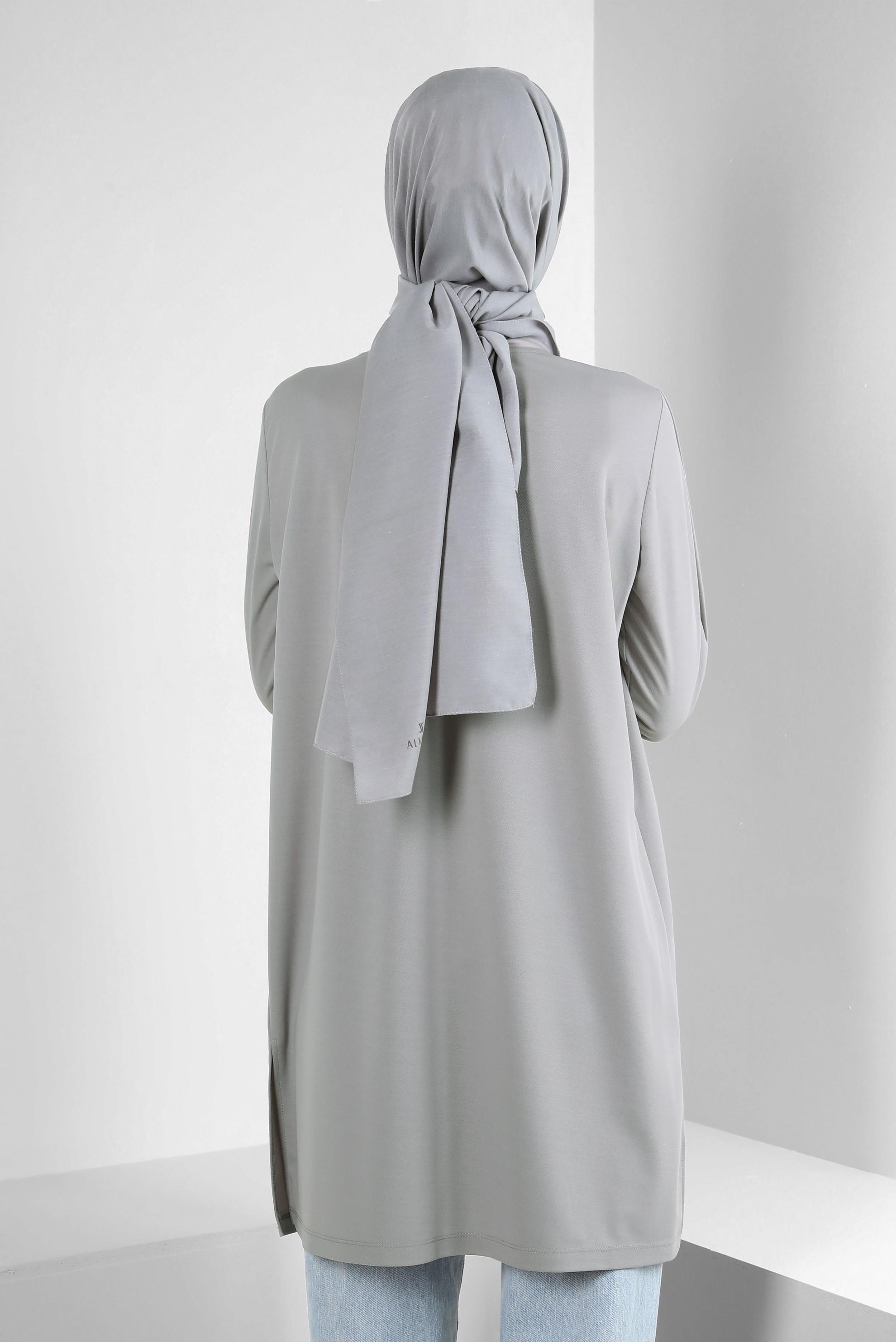 Tesettür giyim GRİ ALVİNA DÜZ PAMUK ŞAL 8253