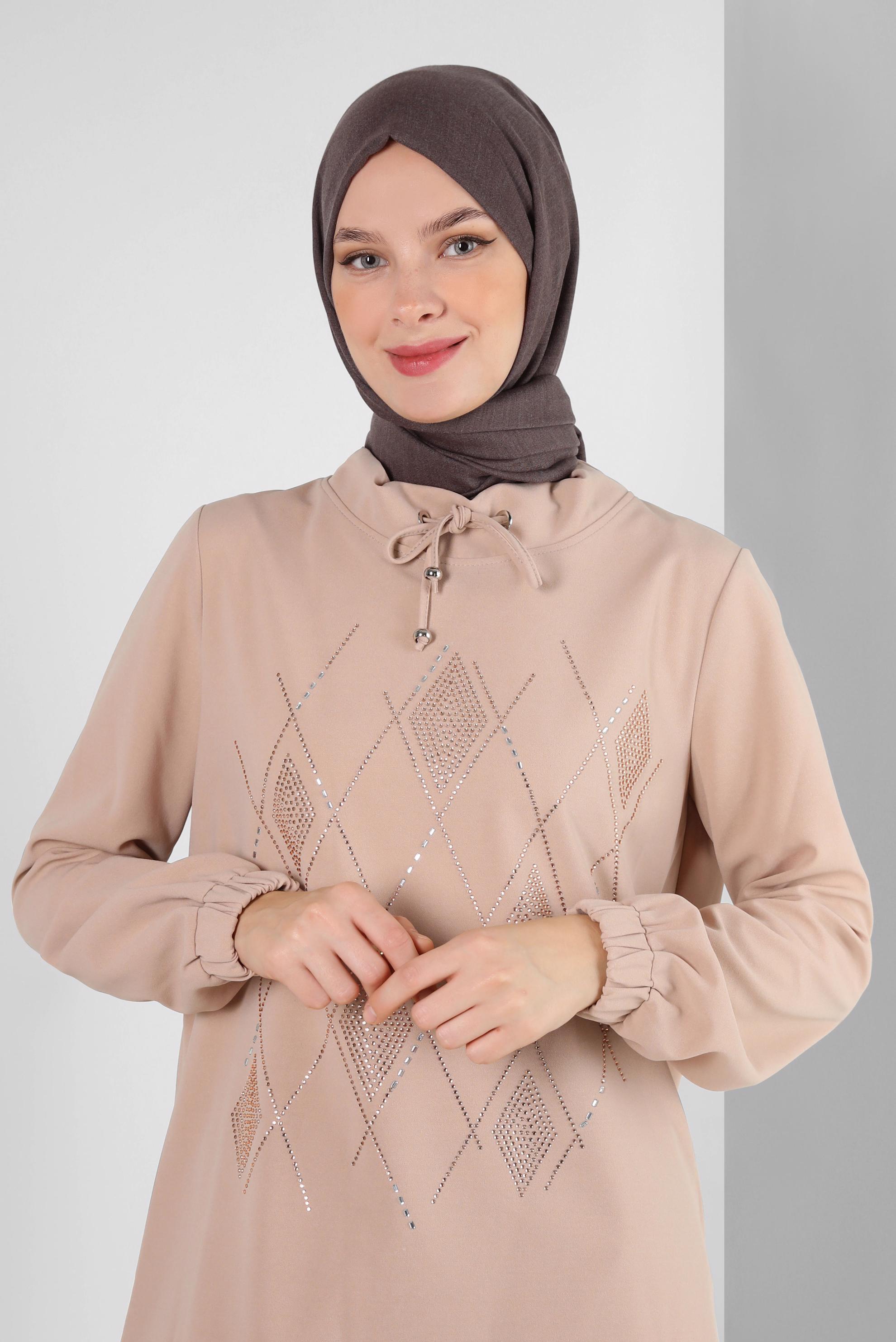 Tesettür giyim KAHVE ALVİNA DÜZ PAMUK ŞAL 8253
