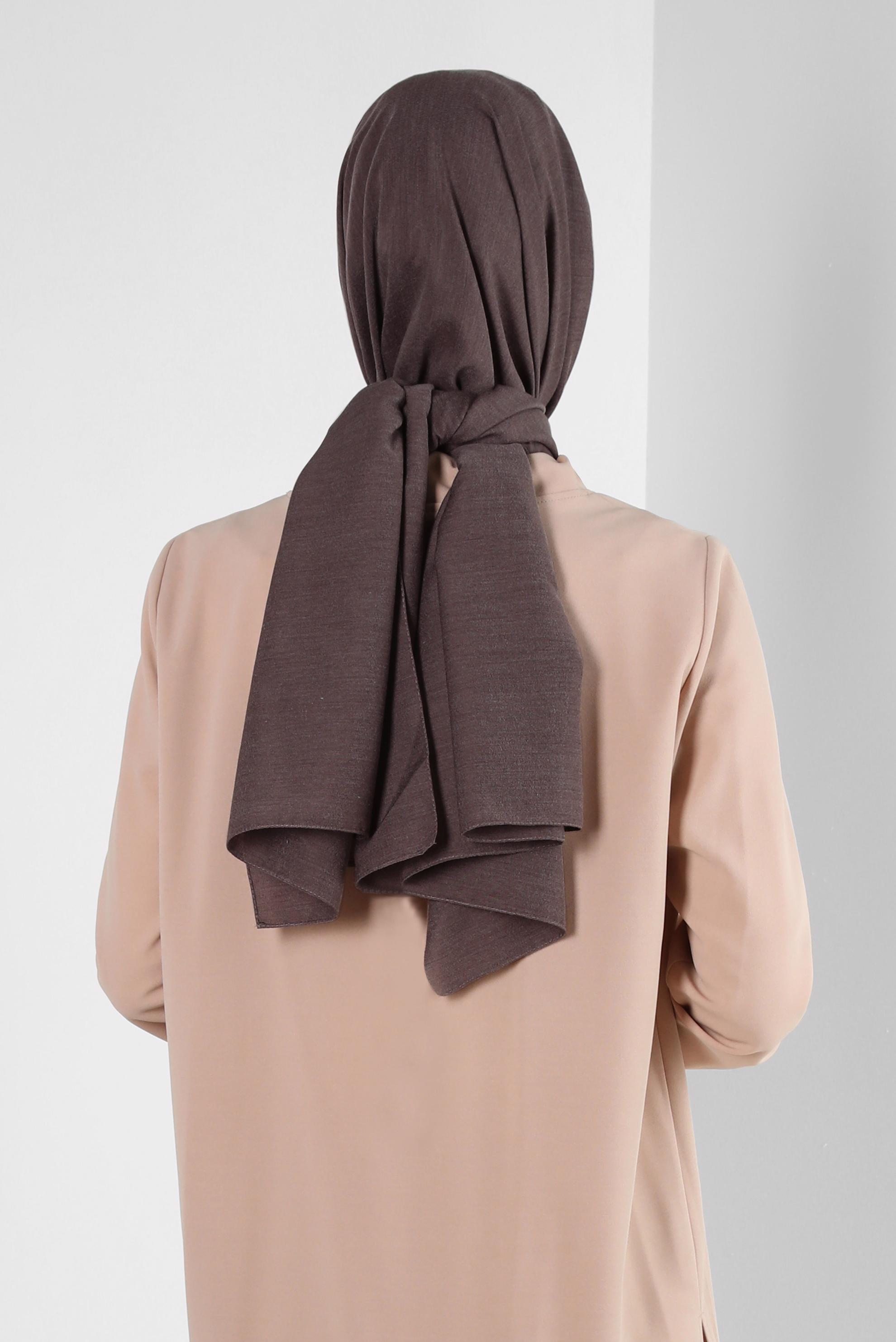 Tesettür giyim KAHVE ALVİNA DÜZ PAMUK ŞAL 8253