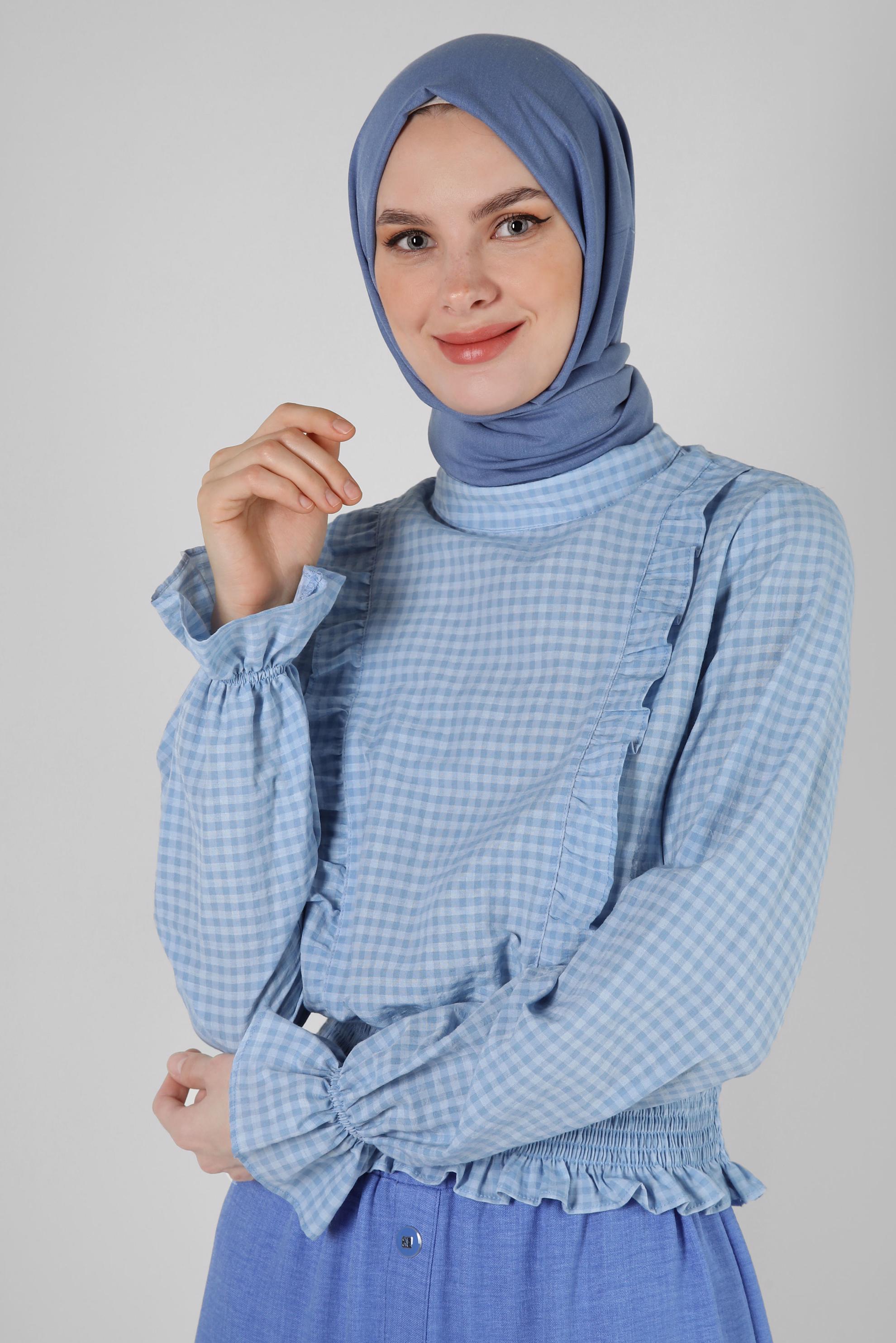 Vêtements hijab BLEU MARINE CHÂLE DROIT EN COTON ALVINA 8253