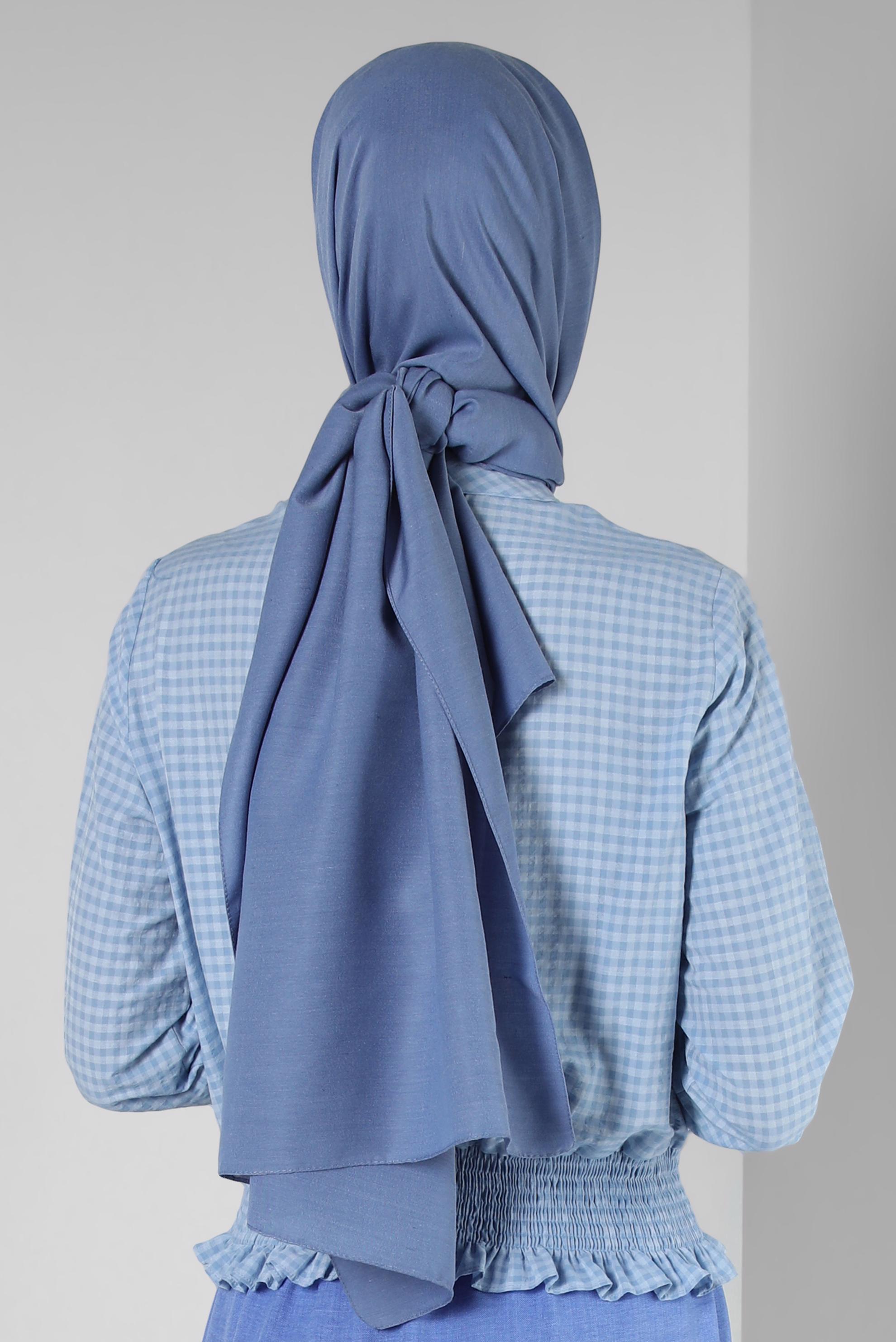 Vêtements hijab BLEU MARINE CHÂLE DROIT EN COTON ALVINA 8253