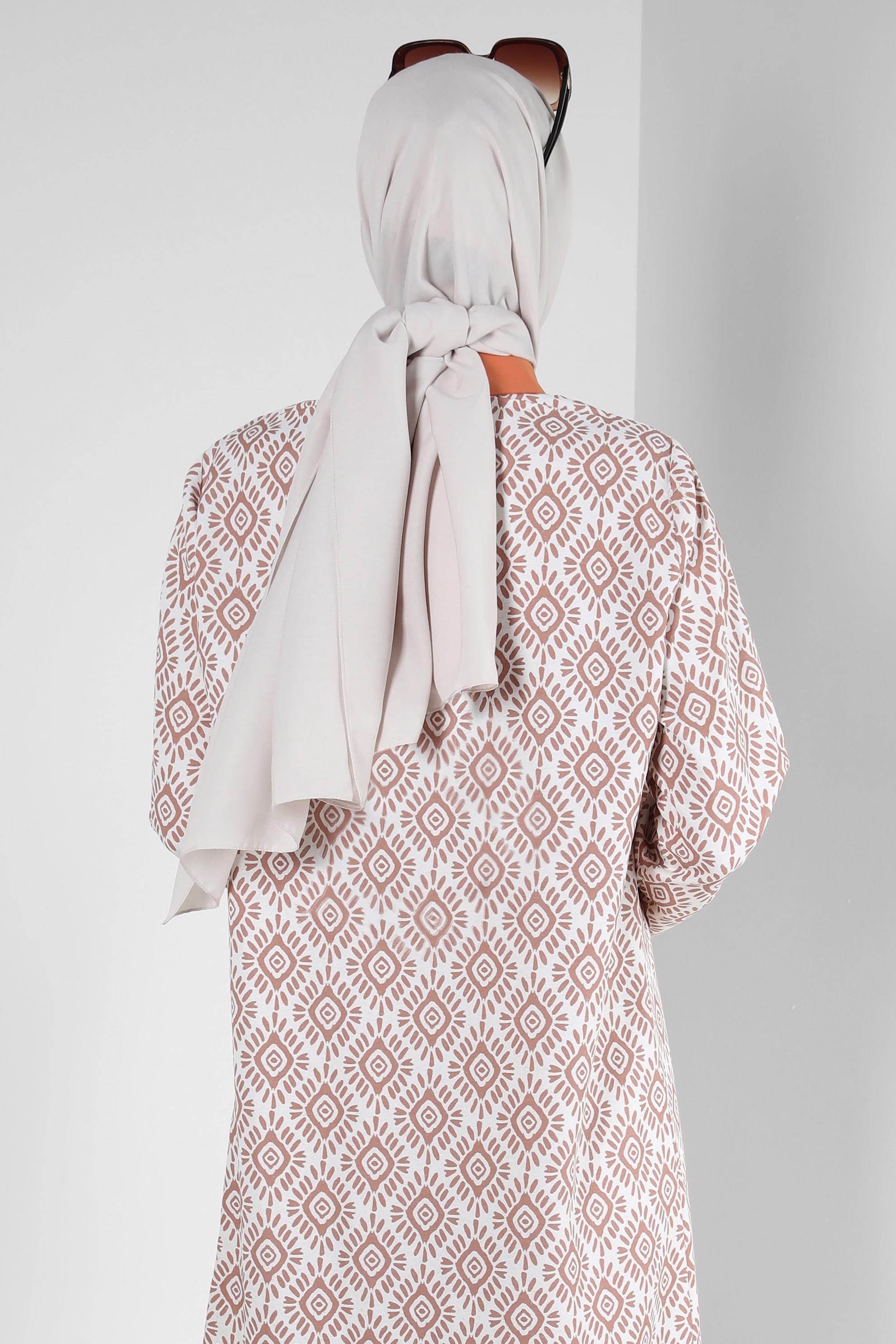 Tesettür giyim BEJ ALVİNA DÜZ PAMUK ŞAL 8253