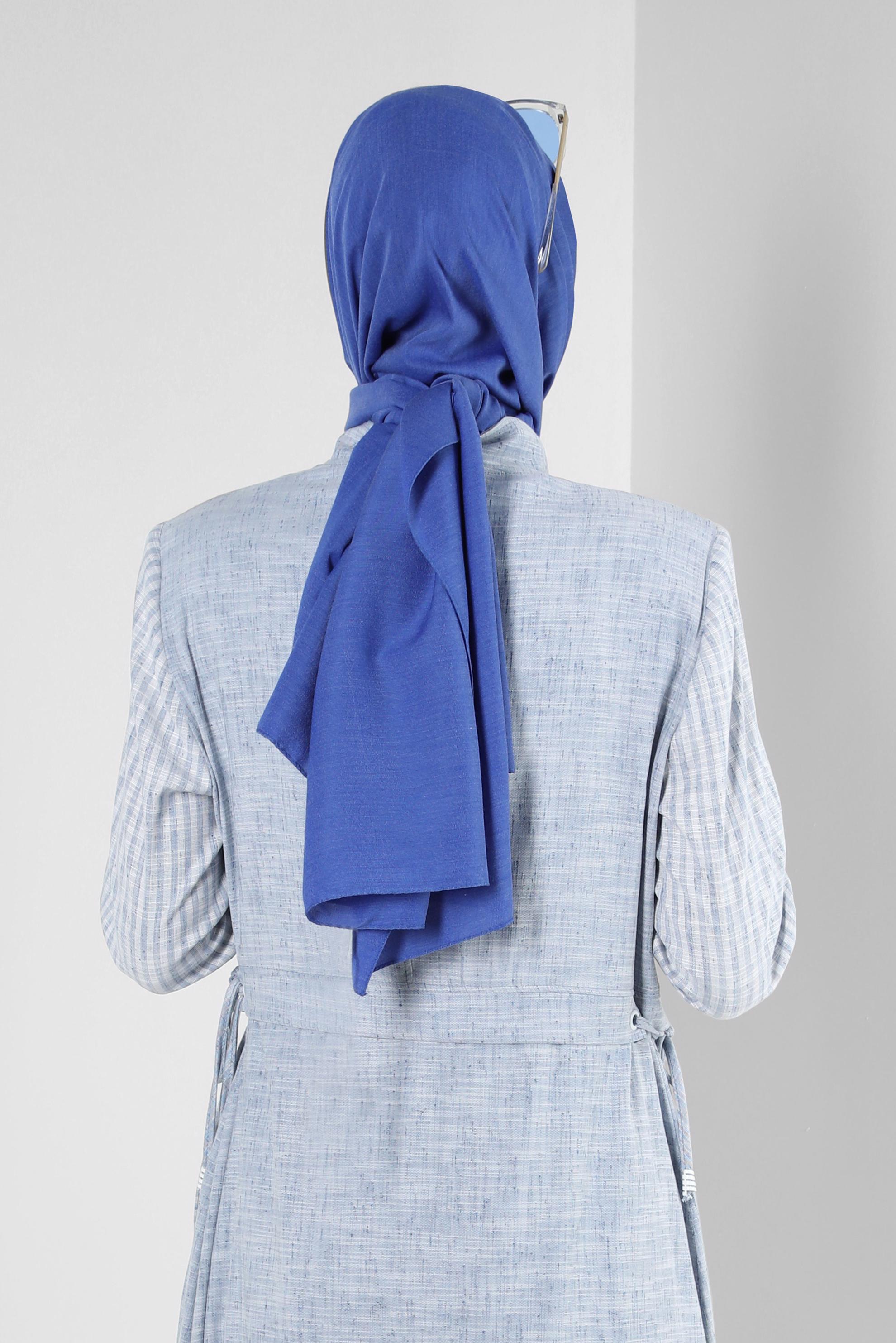 Tesettür giyim LACİVERT ALVİNA DÜZ PAMUK ŞAL 8253