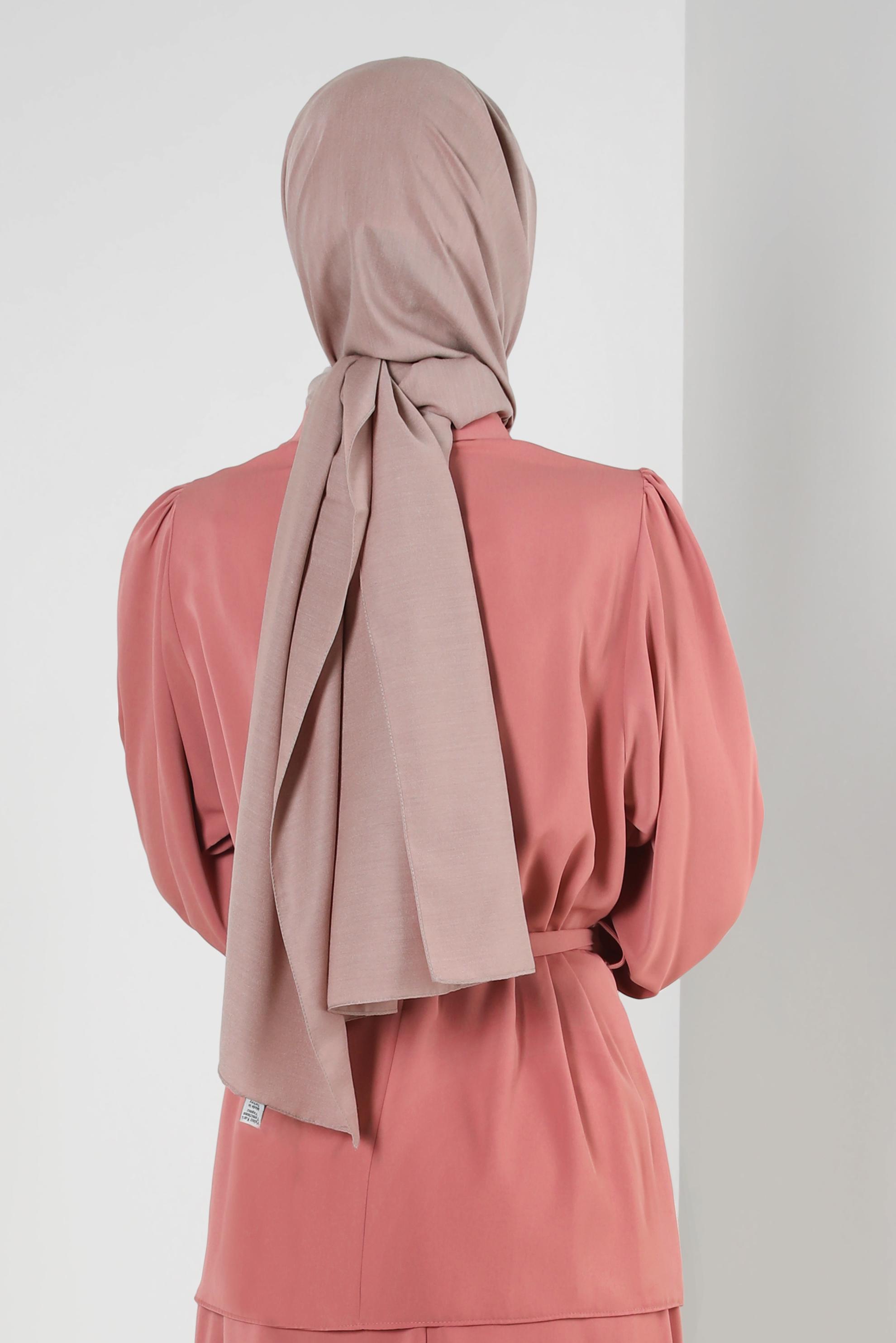 Tesettür giyim VİZON ALVİNA DÜZ PAMUK ŞAL 8253