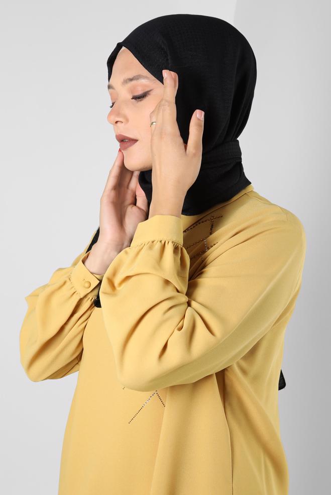 Vêtements hijab  CHÂLE EN VISCOSE TEXTURÉE PIED-DE-POULE ALVINA 8258 - ALVİNA