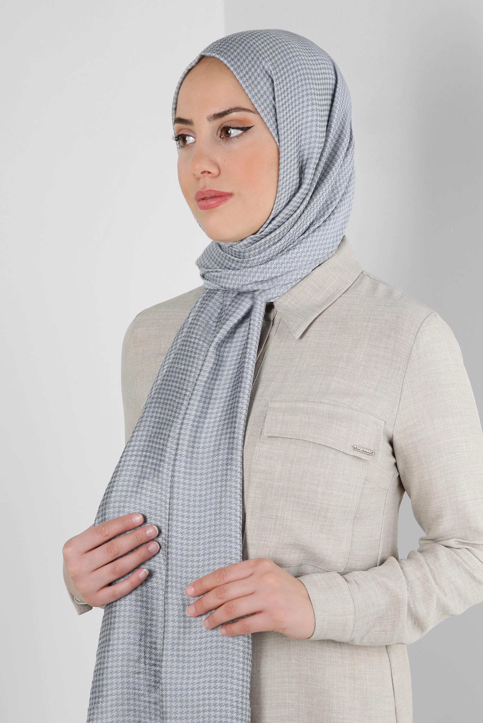 Tesettür giyim GRİ ALVİNA VİSKON ŞAL 8258