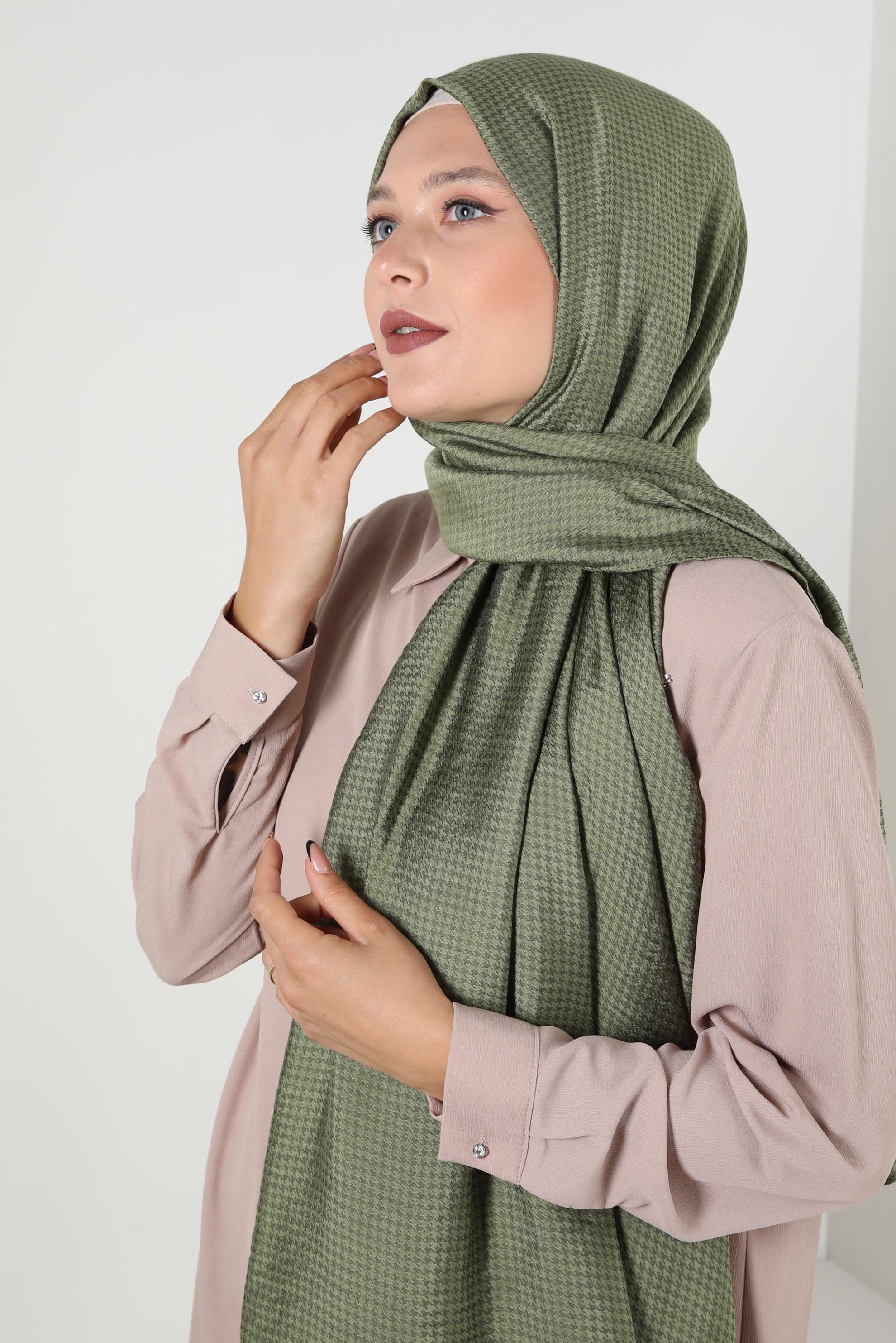 Tesettür giyim HAKİ ALVİNA VİSKON ŞAL 8258