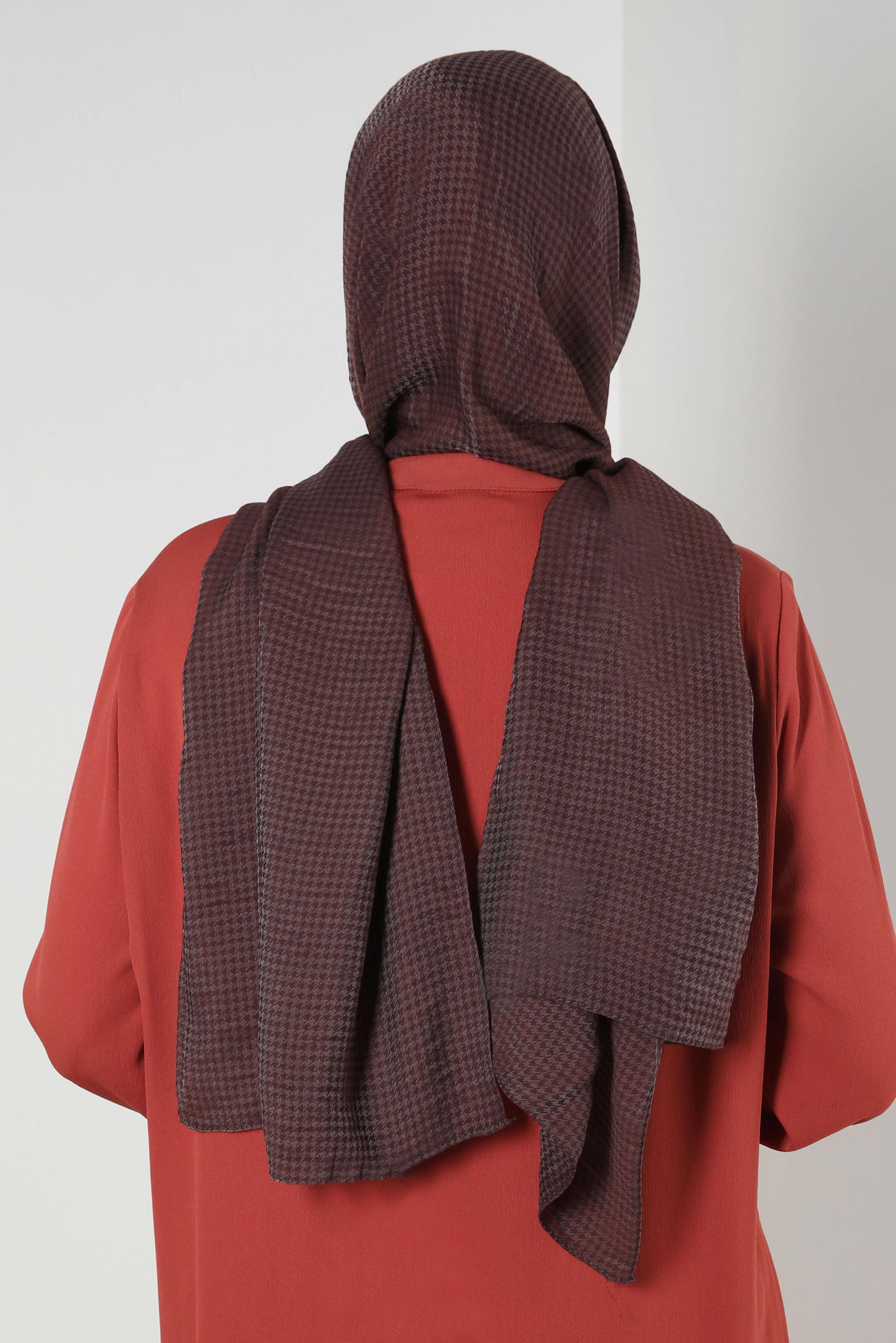 Tesettür giyim KAHVE ALVİNA VİSKON ŞAL 8258