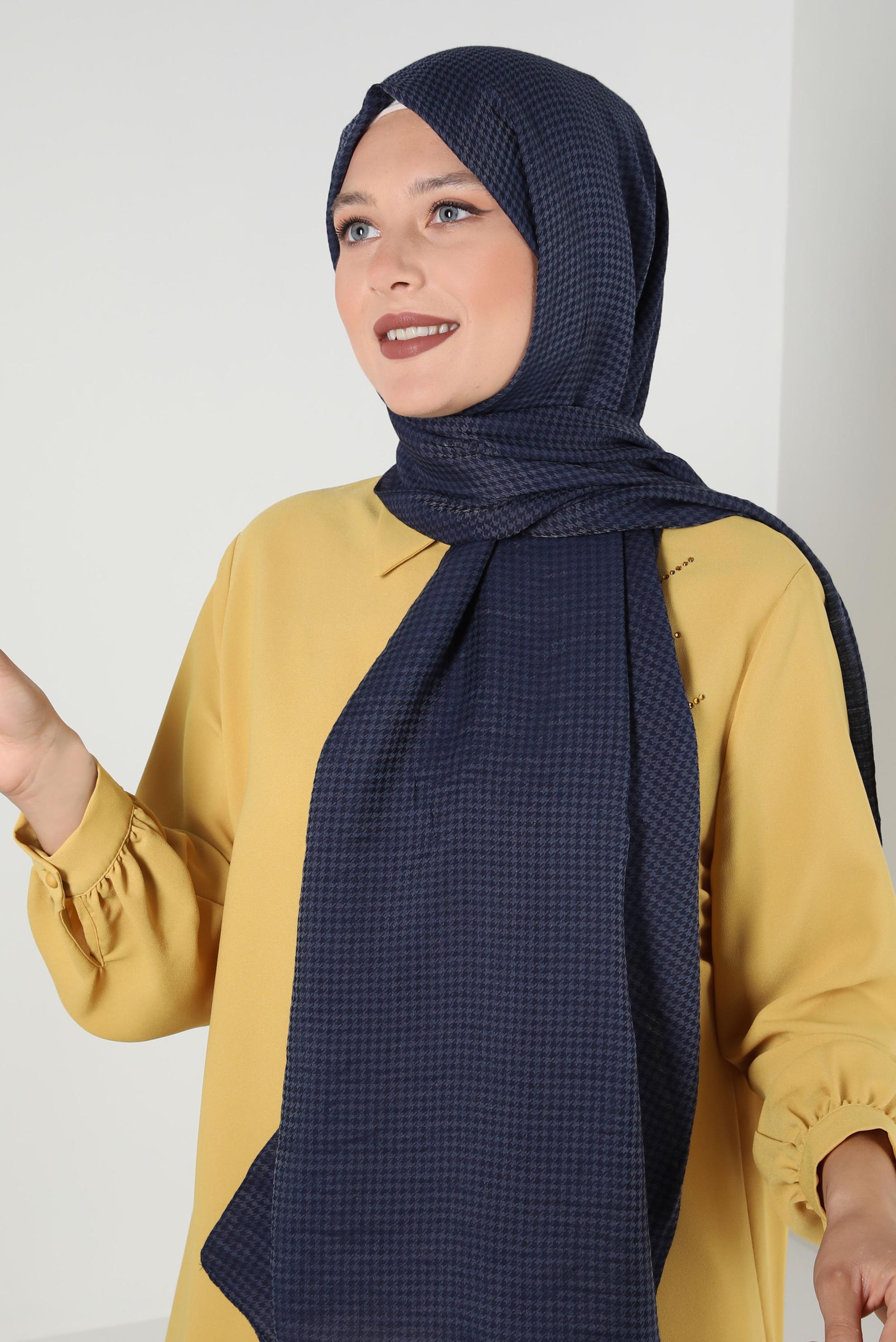 Tesettür giyim LACİVERT ALVİNA VİSKON ŞAL 8258