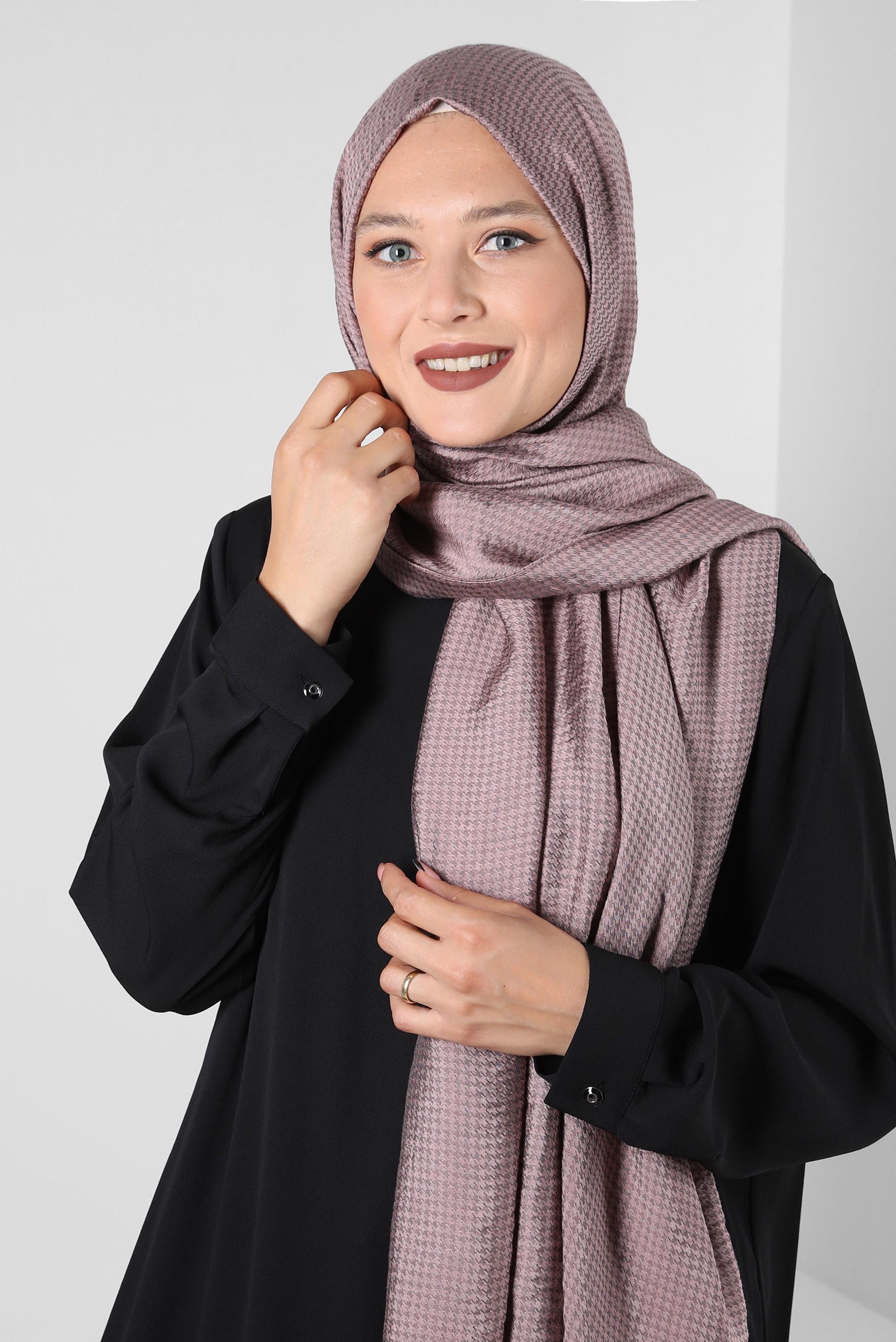 Tesettür giyim PEMBE ALVİNA VİSKON ŞAL 8258