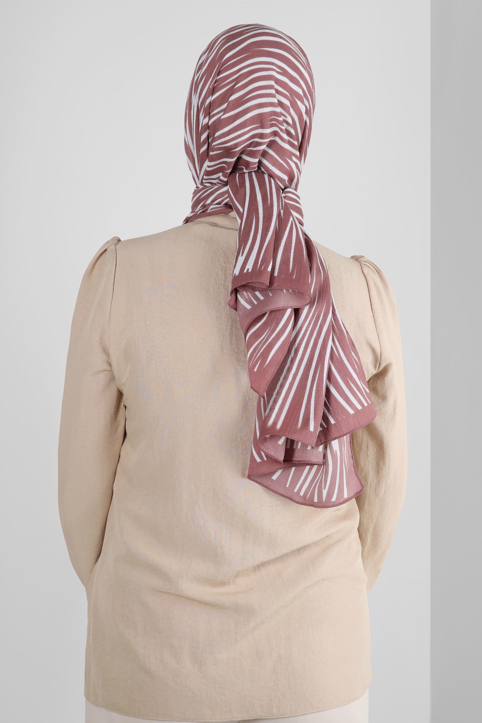 Tesettür giyim TURUNCU ALVİNA DESENLİ ŞAL 8266