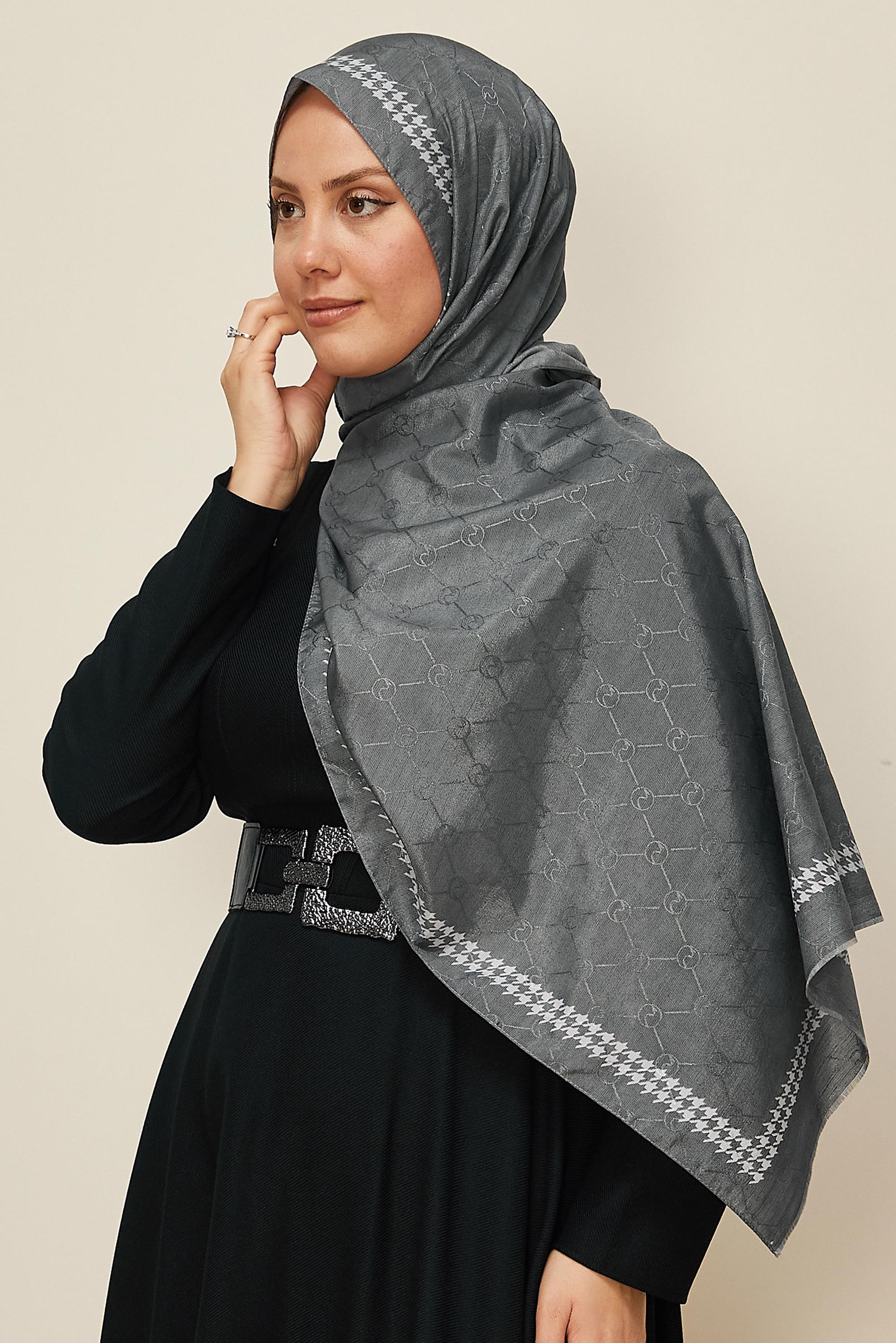 Vêtements hijab GRIS CHÂLE ALVINA 8267