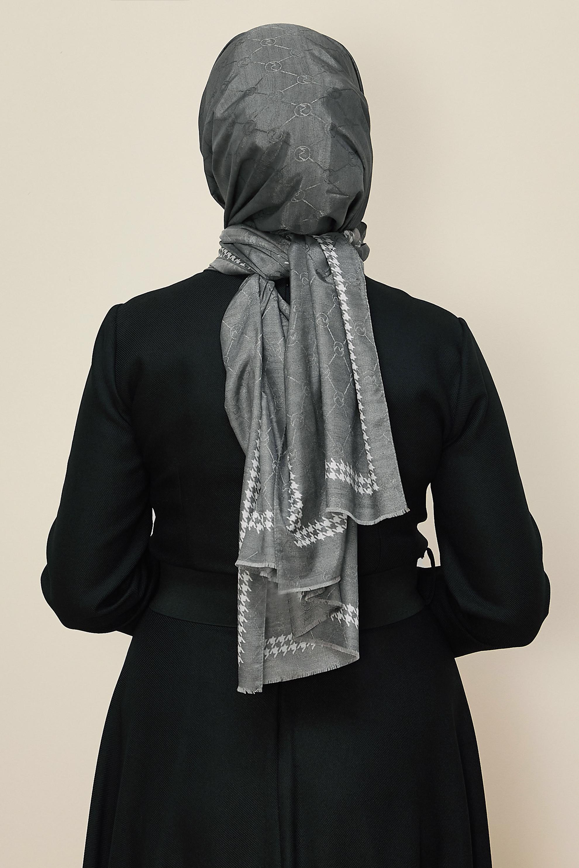 Vêtements hijab GRIS CHÂLE ALVINA 8267
