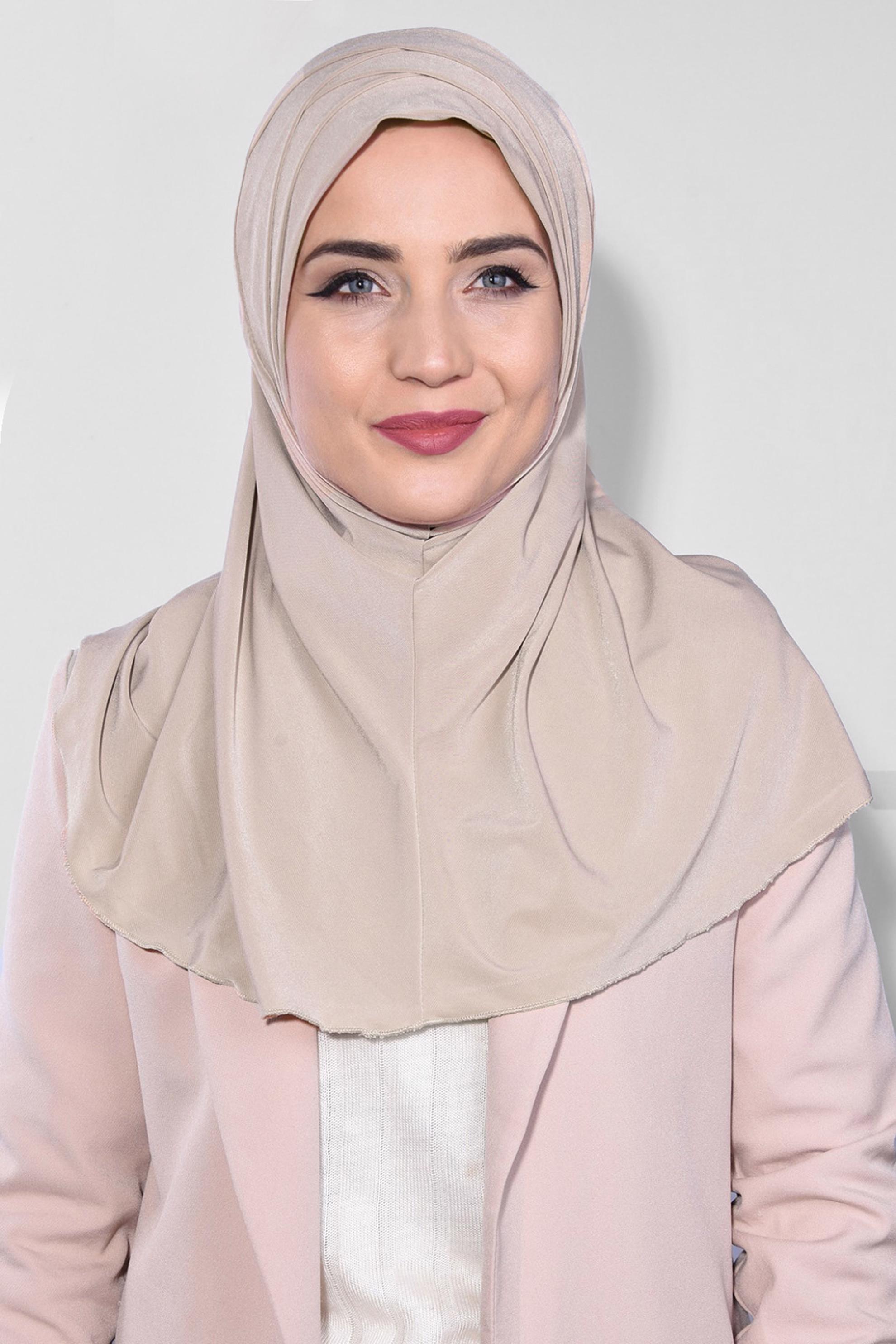 Tesettür giyim BEJ ALVİNA DRAPELİ ŞAL 8270