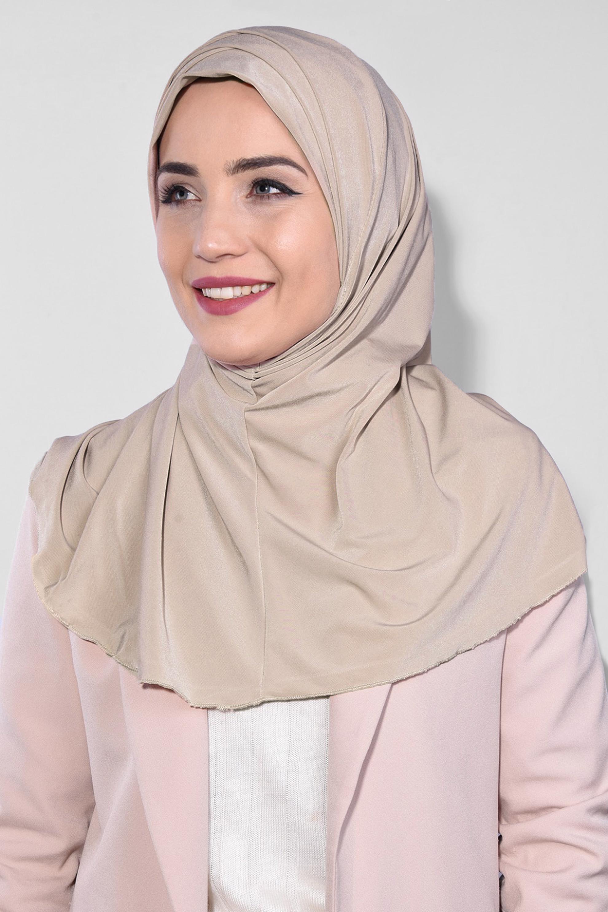 Tesettür giyim BEJ ALVİNA DRAPELİ ŞAL 8270