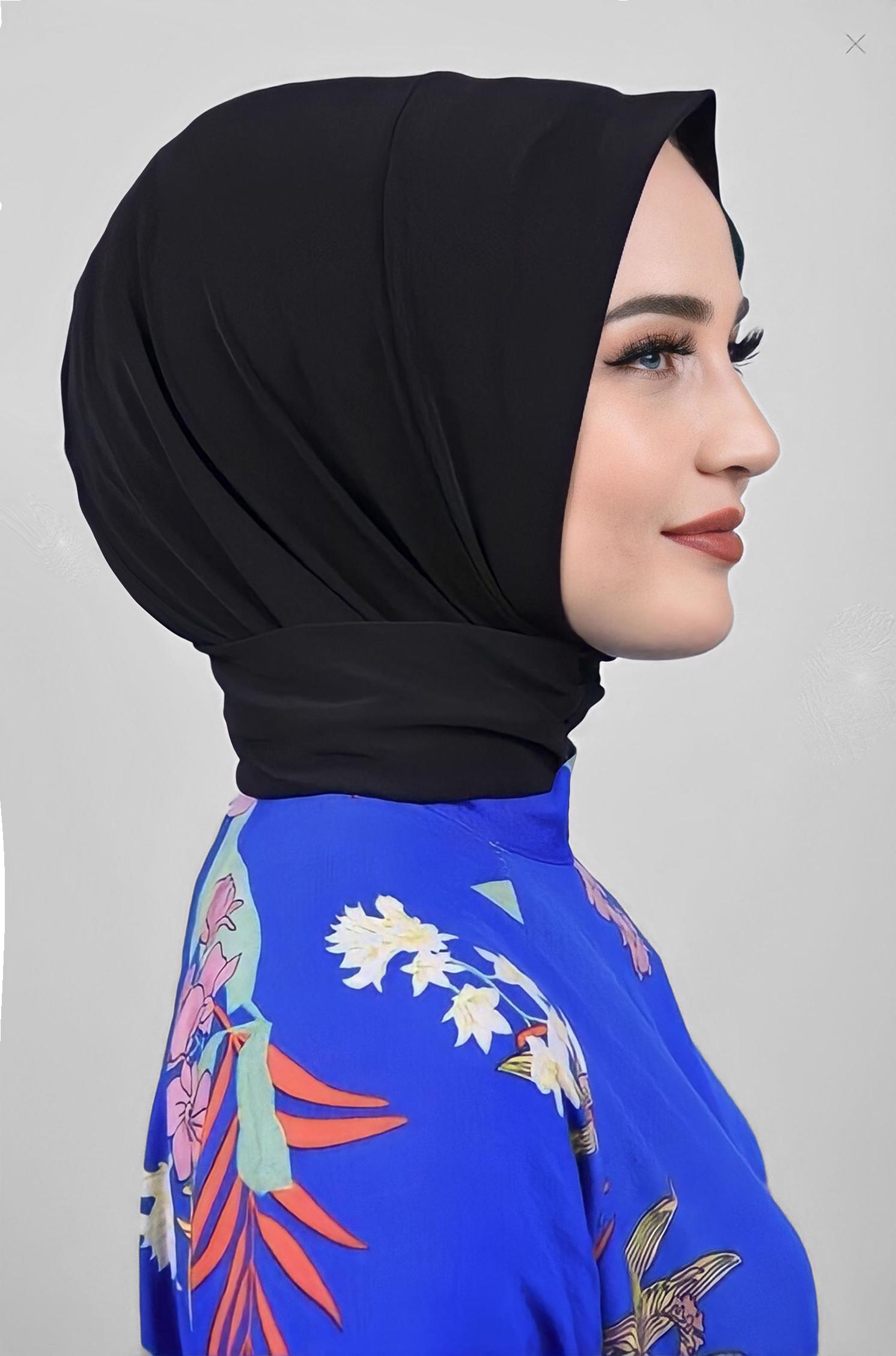 Tesettür giyim SİYAH ALVİNA FULAR ŞAL 8271