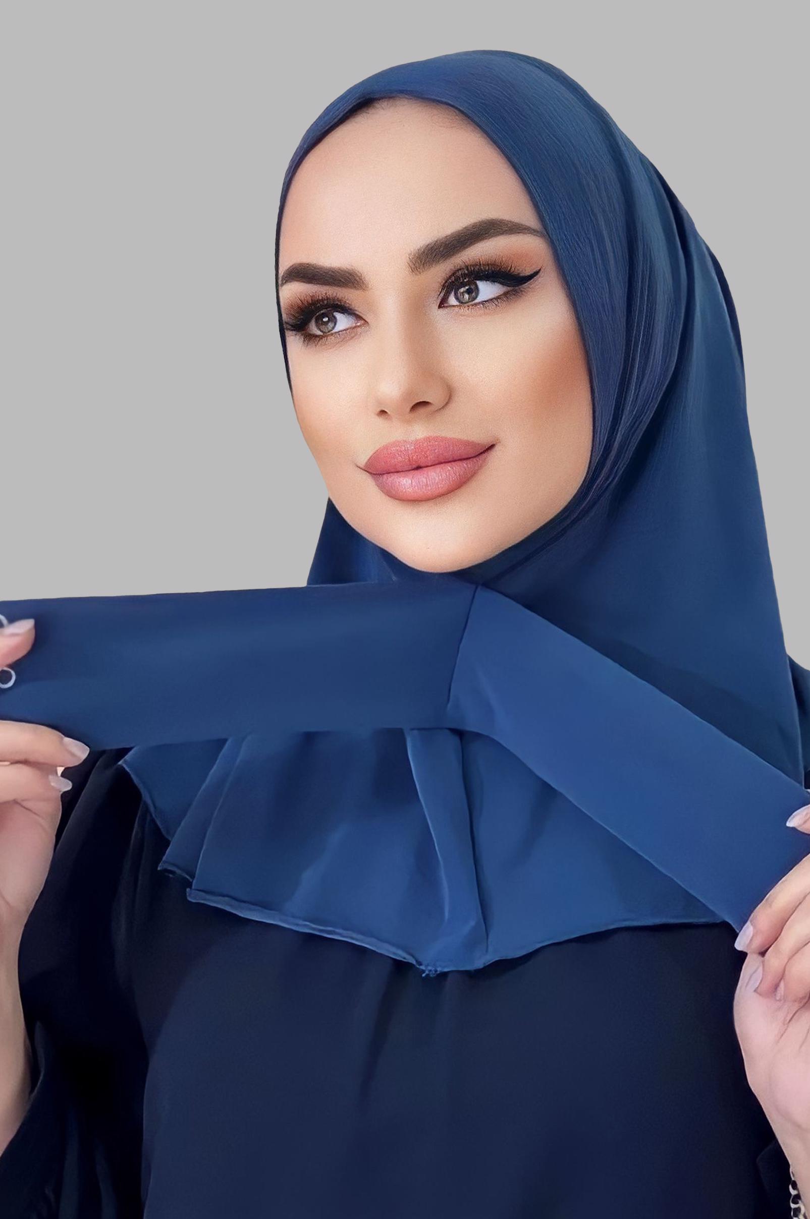 Tesettür giyim LACİVERT ALVİNA FULAR ŞAL 8271