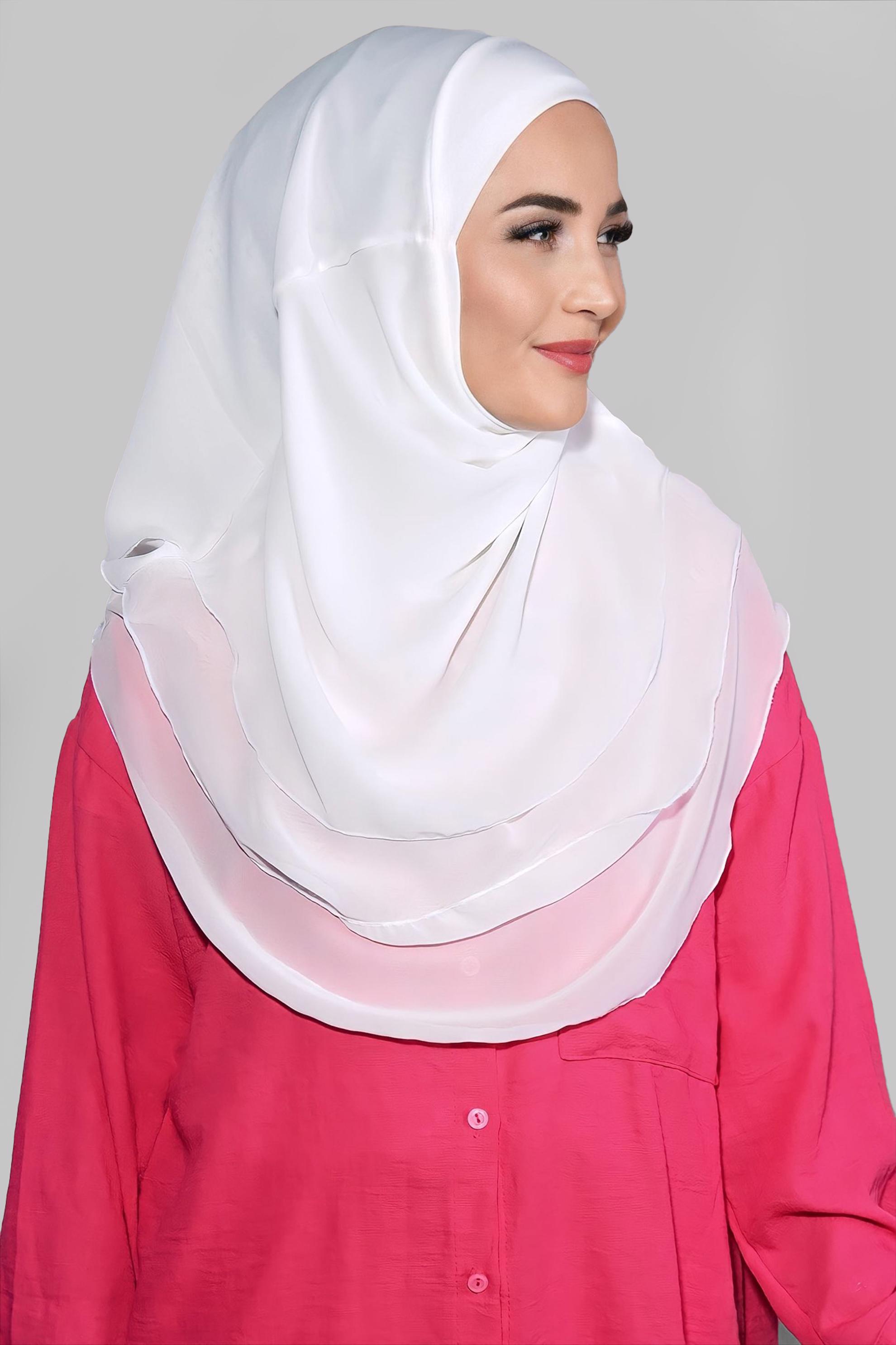 Tesettür giyim EKRU ALVİNA ŞİFON ŞAL 8272