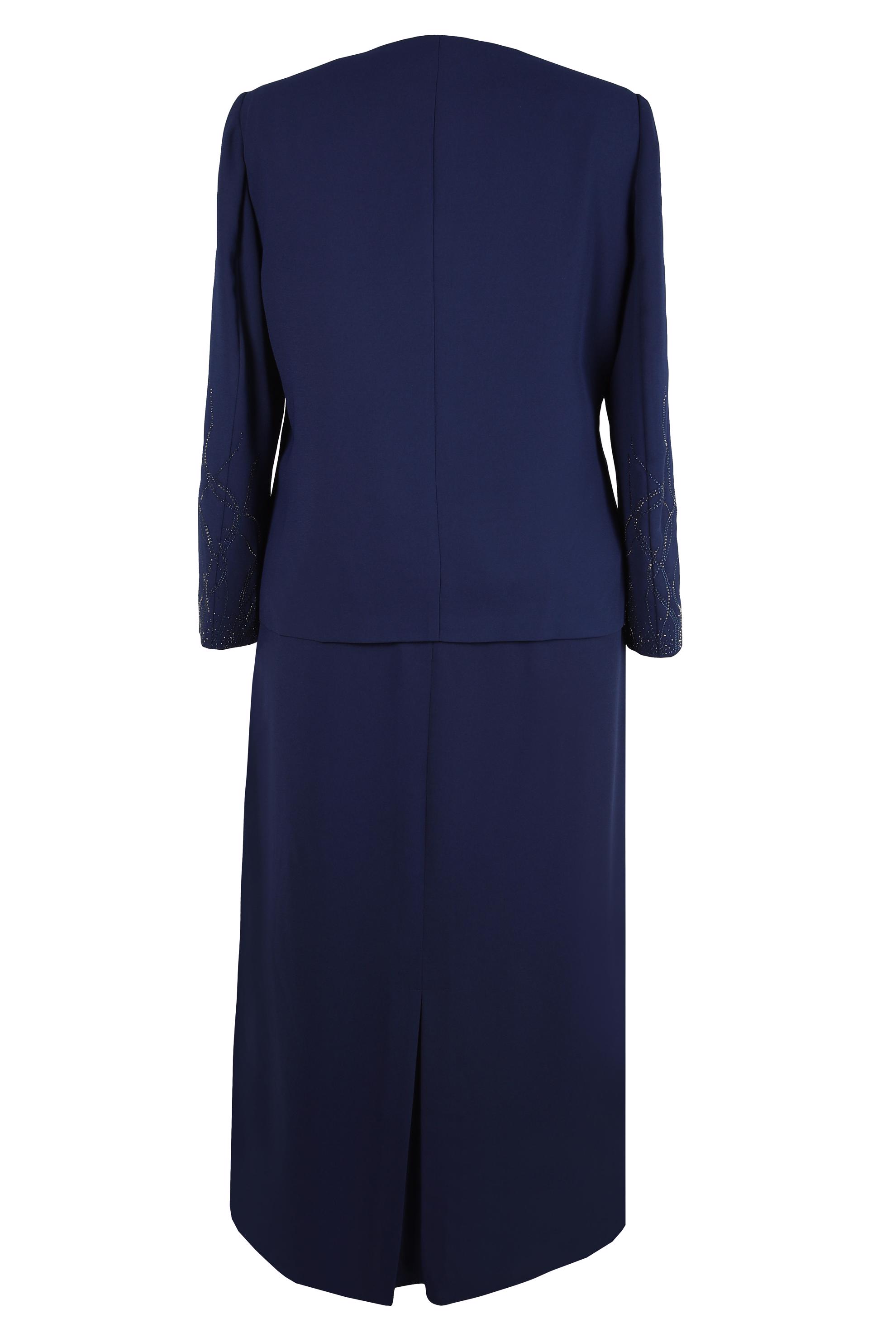 Vêtements hijab BLEU MARINE COSTUME TROIS PIÈCES À JUPE 30348