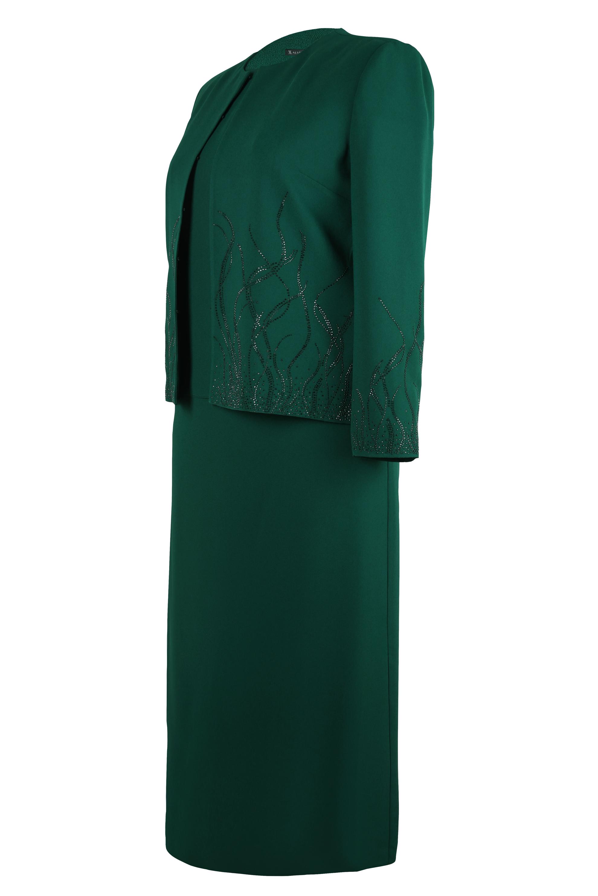 Vêtements hijab VERT COSTUME TROIS PIÈCES À JUPE 30348