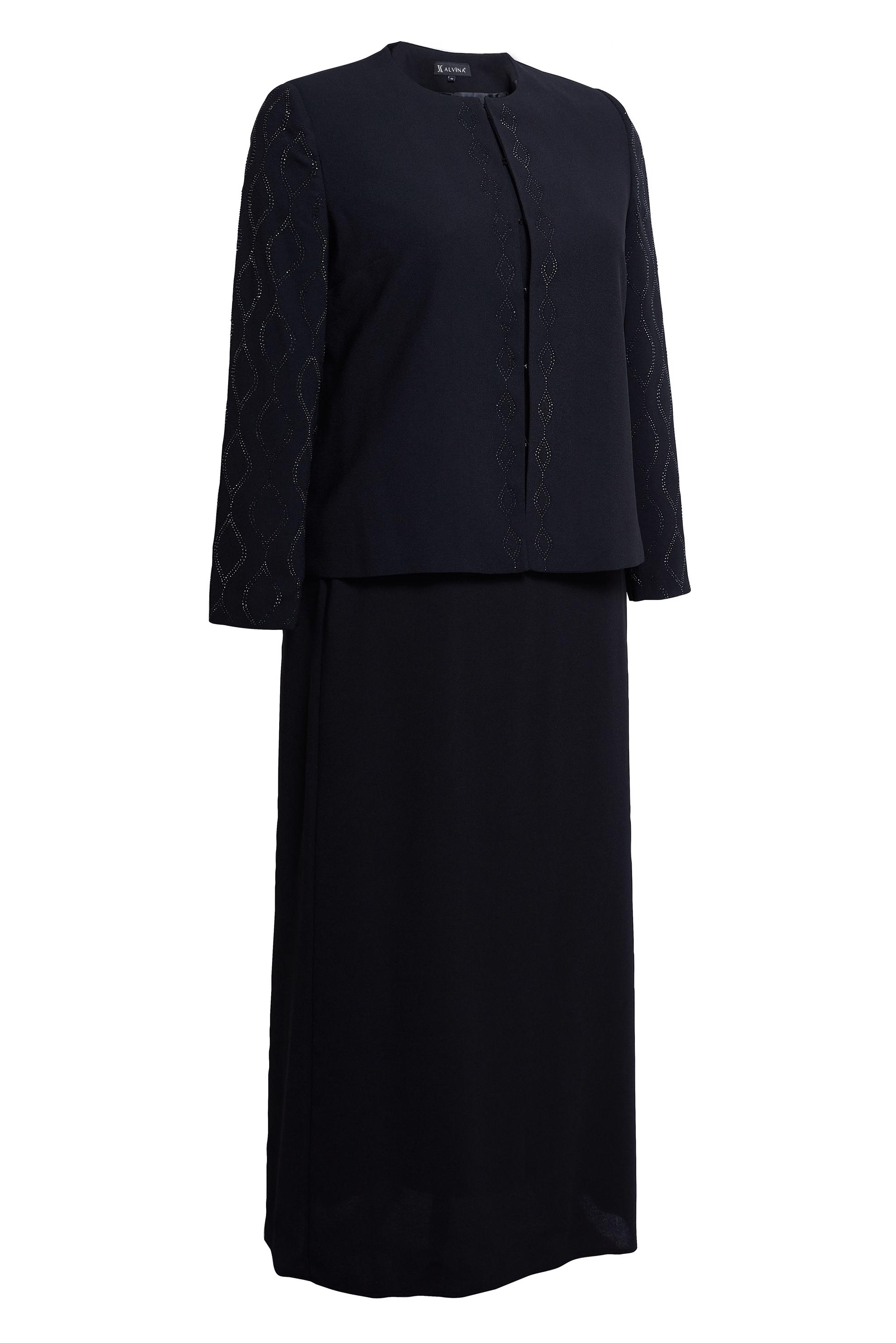 Vêtements hijab NOIR COSTUME ROBE GRANDE TAILLE 30351