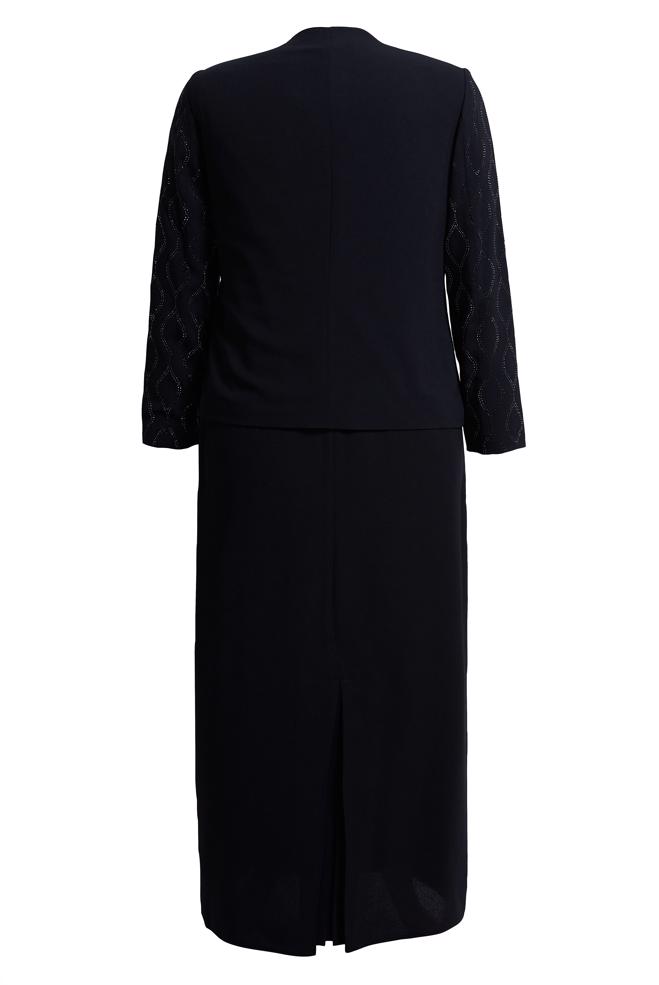 Vêtements hijab NOIR COSTUME ROBE GRANDE TAILLE 30351 - ALVİNA