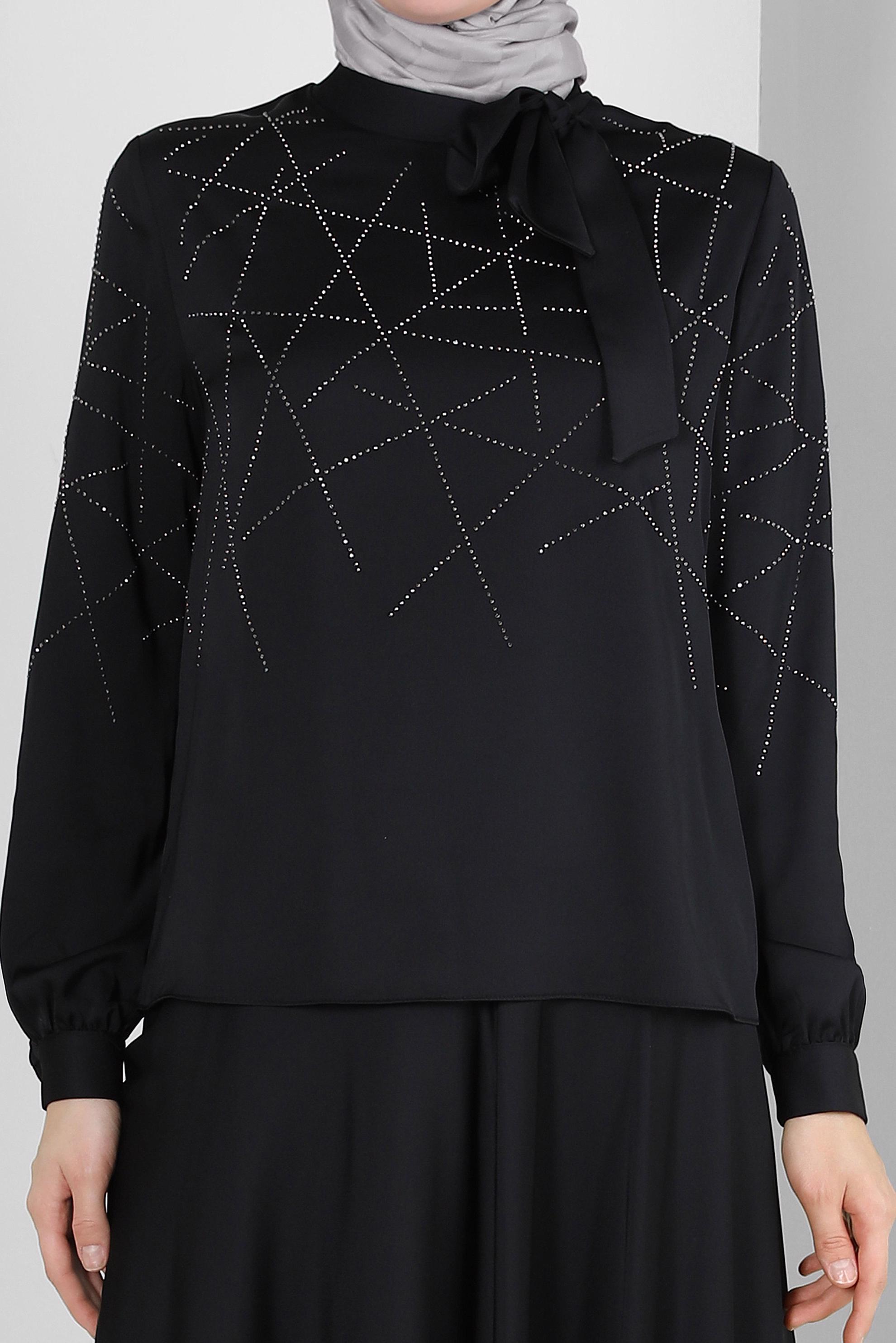 Vêtements hijab NOIR ENSEMBLE JUPE PLISSÉE AVEC DÉTAIL GEM 43666