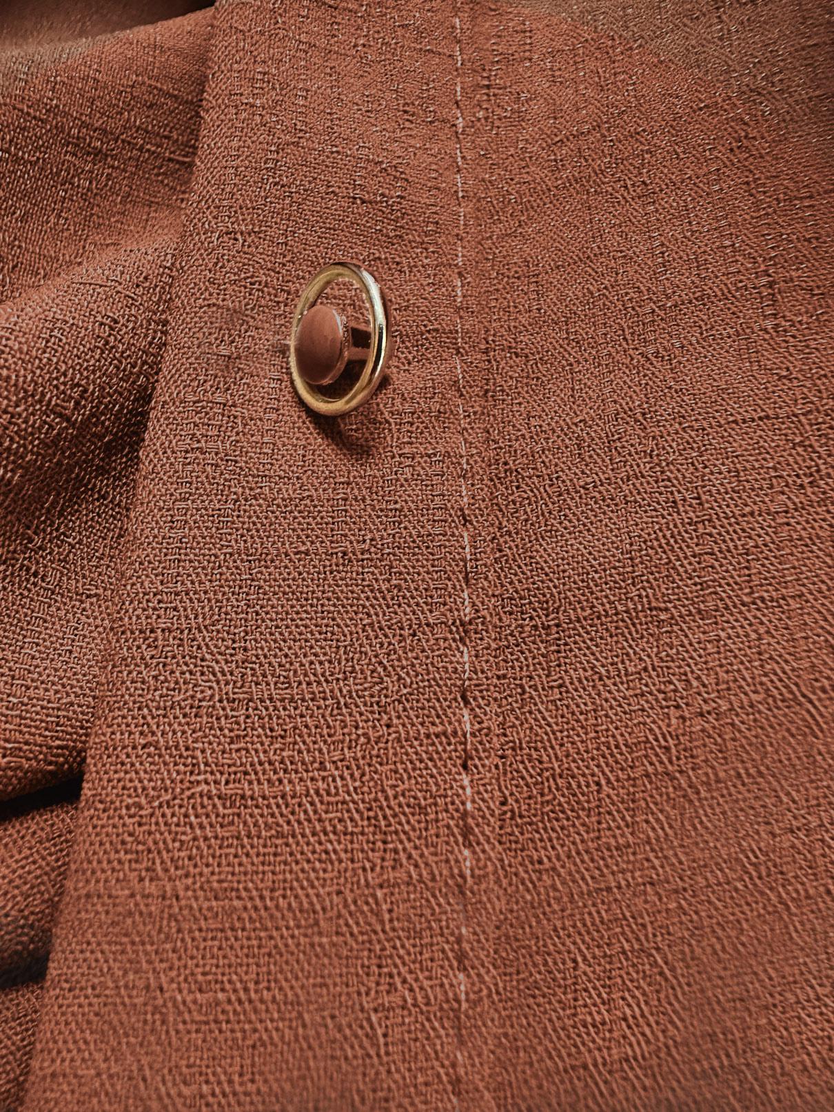 Tesettür giyim KAHVE GÖMLEK YAKA BELİ BÜZGÜLÜ İKİLİ ETEKLİ TAKIM 43893