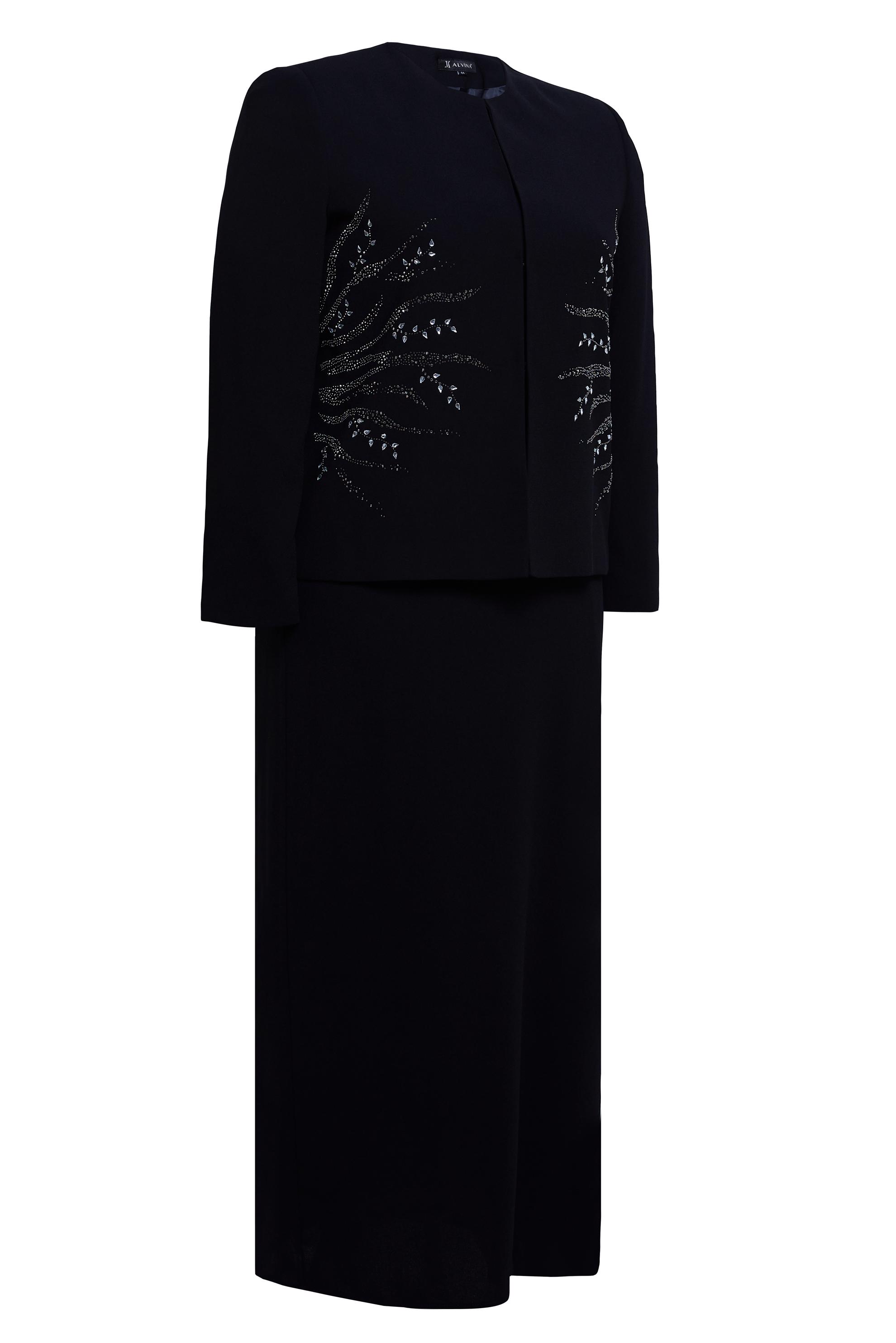 Tesettür giyim SİYAH TAŞLI BÜYÜK BEDEN ELBİSELİ TAKIM 30352