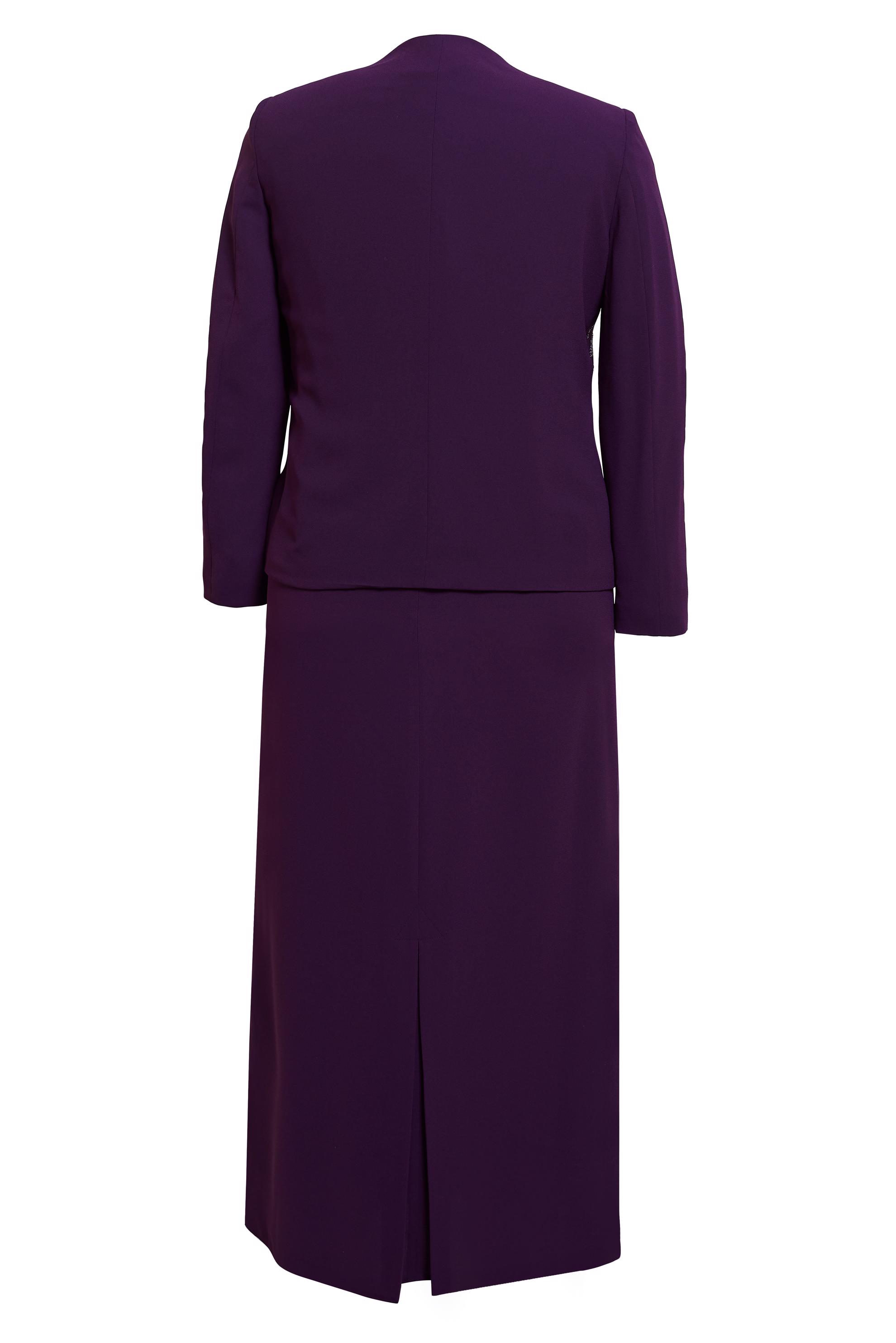 Vêtements hijab PRUNE COSTUME HABILLÉ GRANDE TAILLE AVEC GEMME 30352