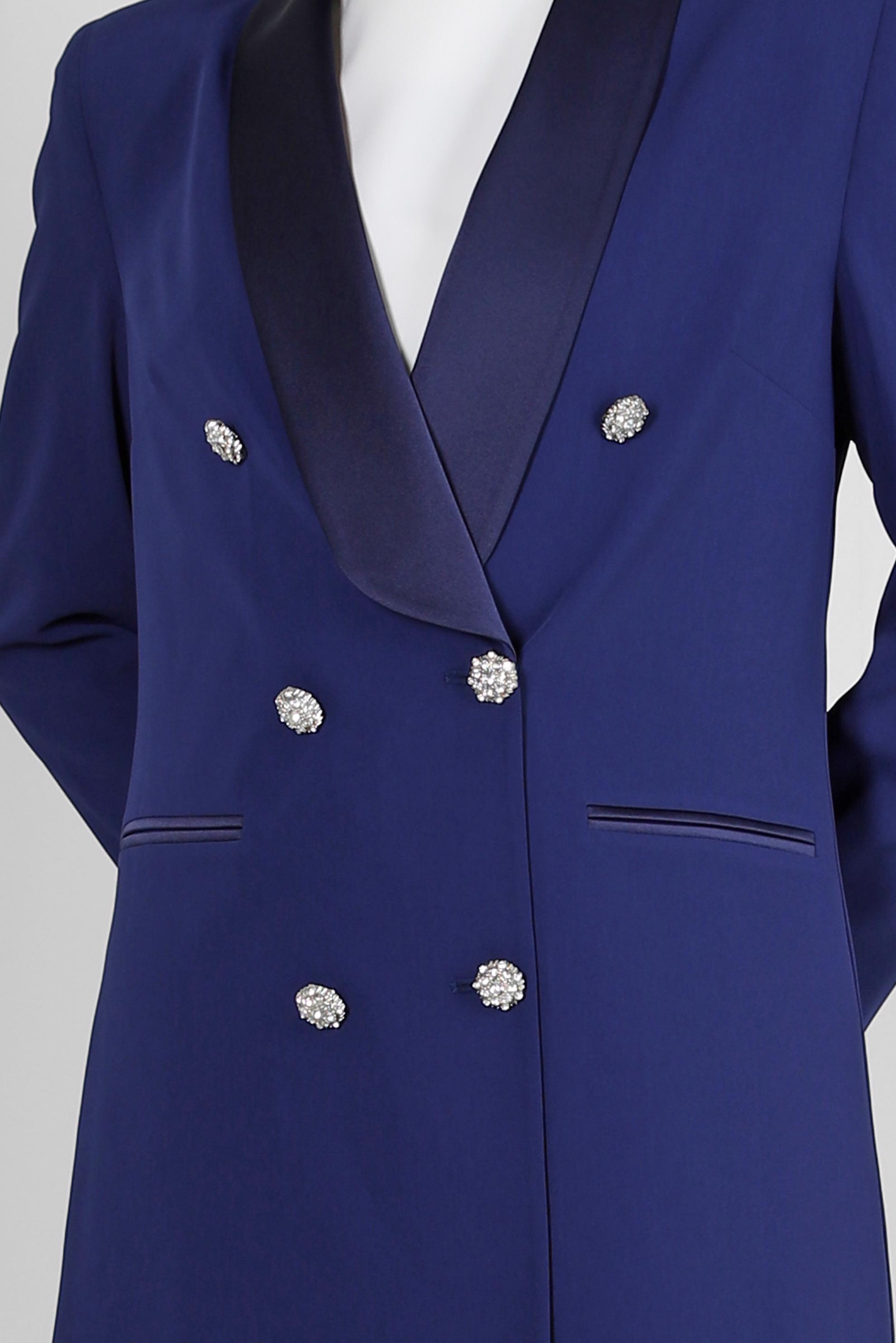 Tesettür giyim LACİVERT TAŞ DÜĞMELİ KRUVAZE YAKA PANTOLONLU TAKIM 30316