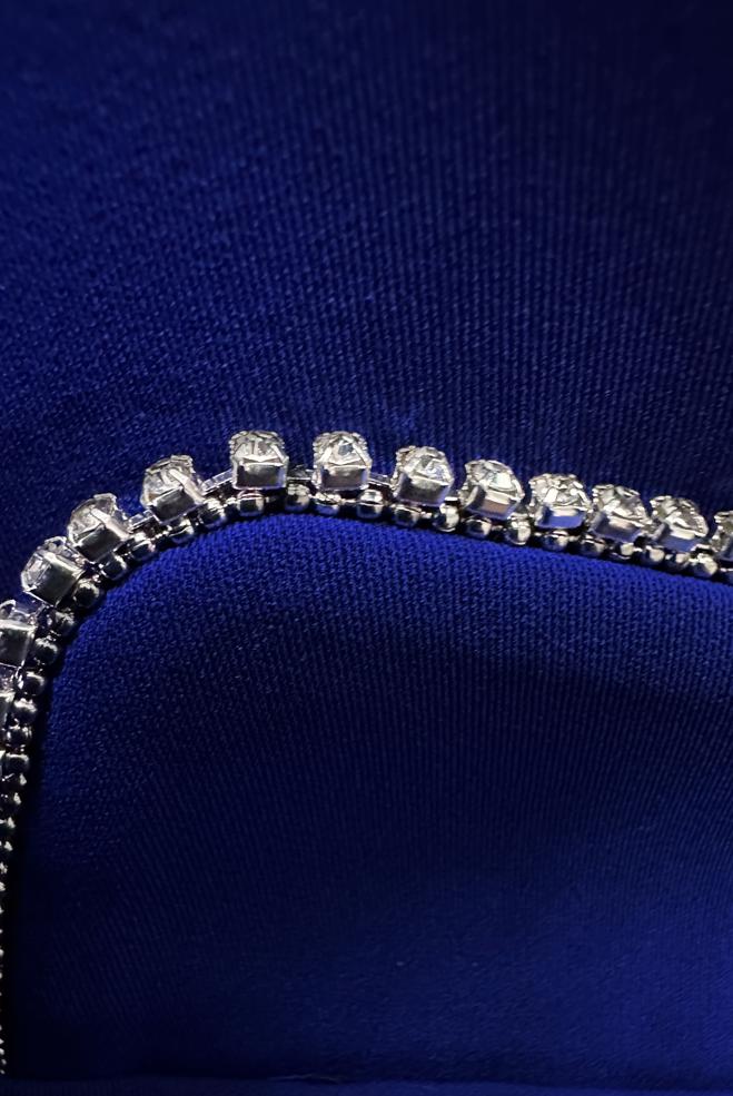 Tesettür giyim MAVİ TAŞ ŞERİTLİ KLASİK PANTOLONLU TAKIM 30322 - ALVİNA