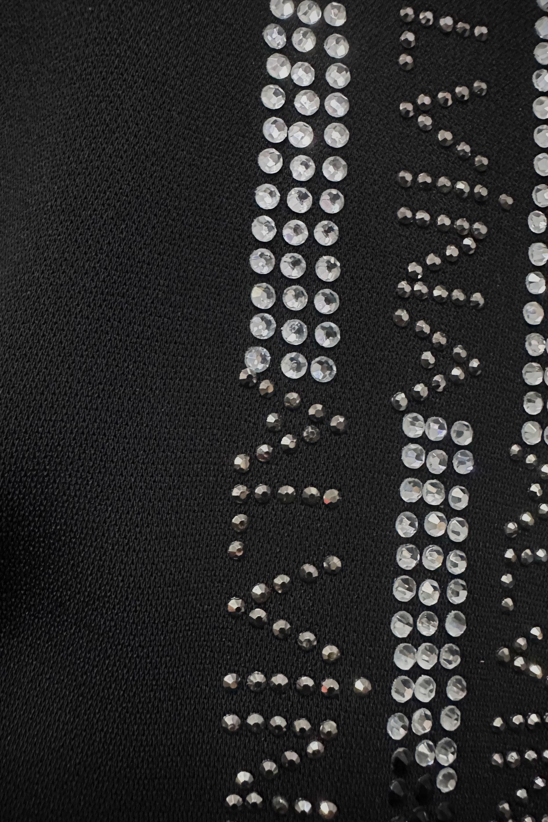 Vêtements hijab NOIR COSTUME PANTALON COL CHEMISE AVEC GEM BRODÉ 43518