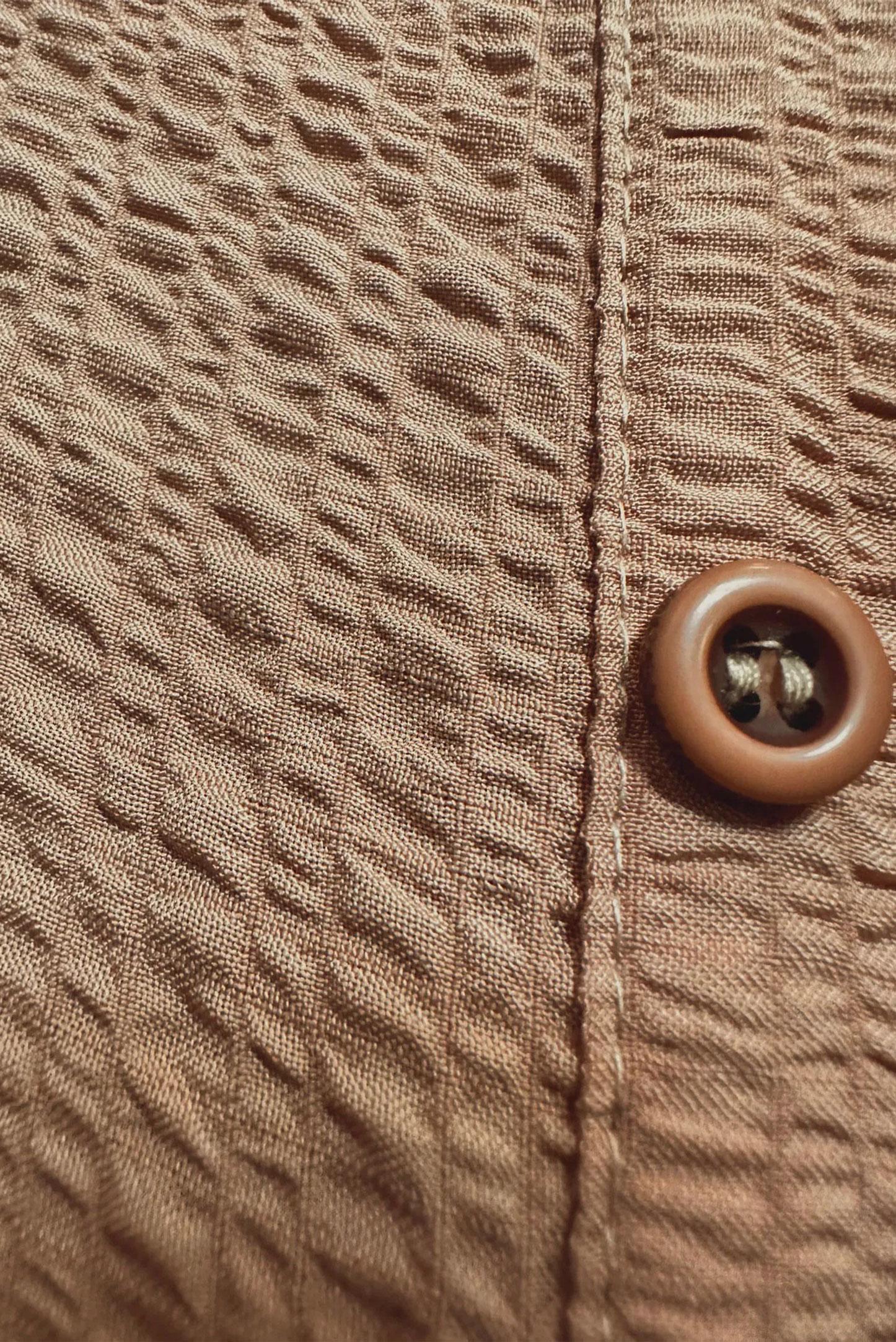 Tesettür giyim KAHVE YANI YIRTMAÇLI DÜĞMELİ İKİLİ PANTOLONLU TAKIM 43563