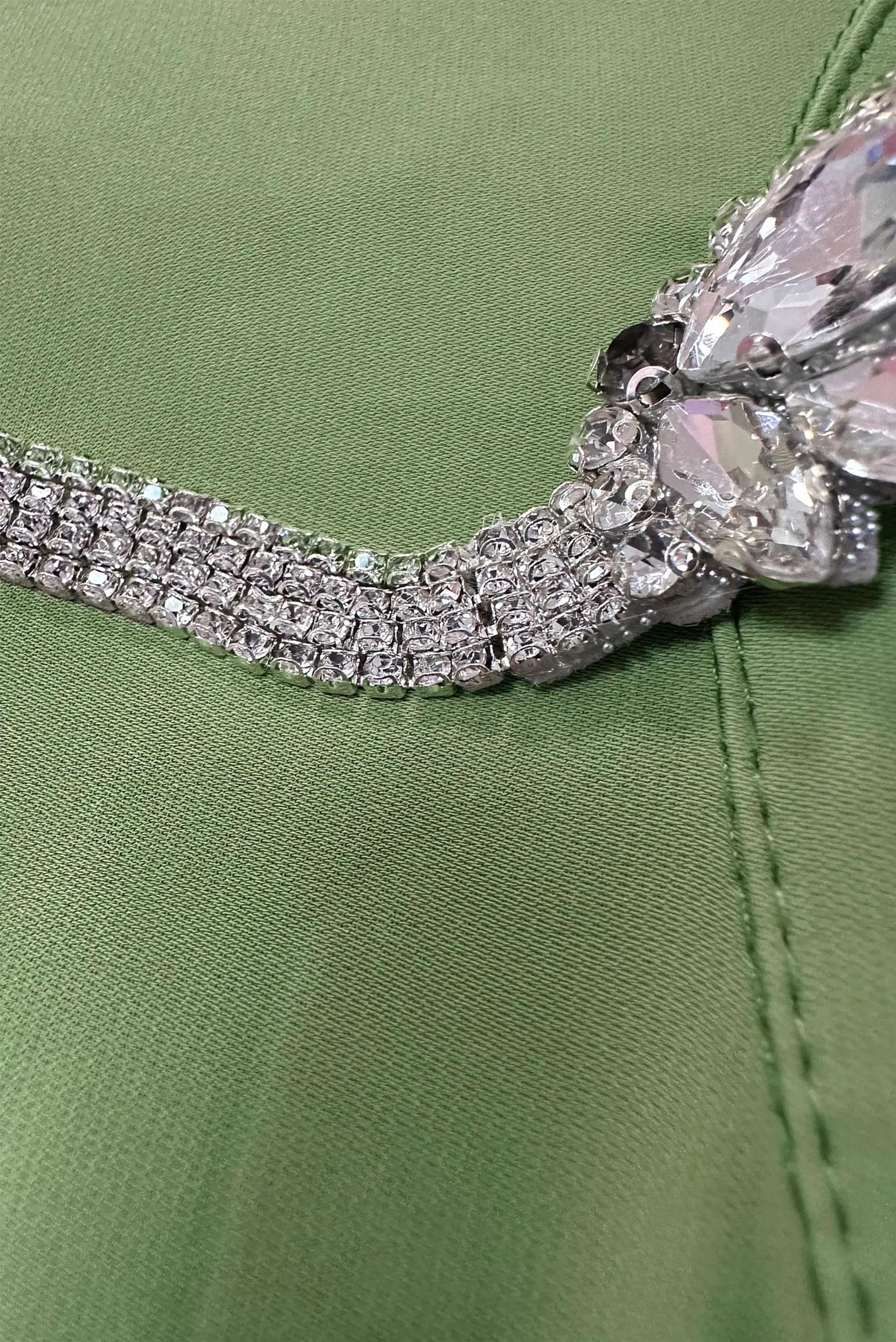 Tesettür giyim HAKİ GÖMLEK YAKA TAŞ DETAYLI PANTOLONLU TAKIM 43587