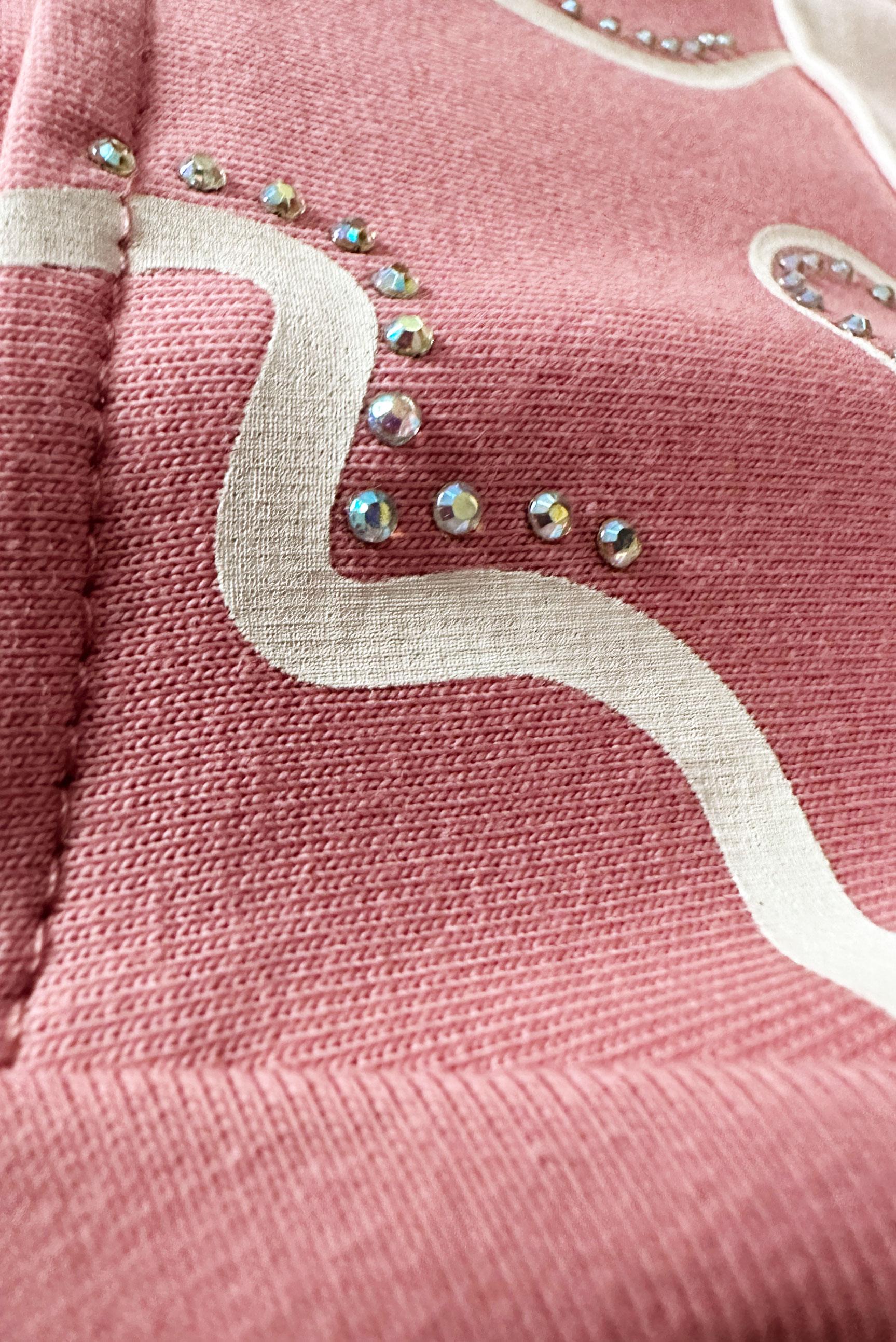 Tesettür giyim PEMBE DESENLİ YAKASI BAĞCIKLI İKİLİ PANTOLONLU TAKIM 43593