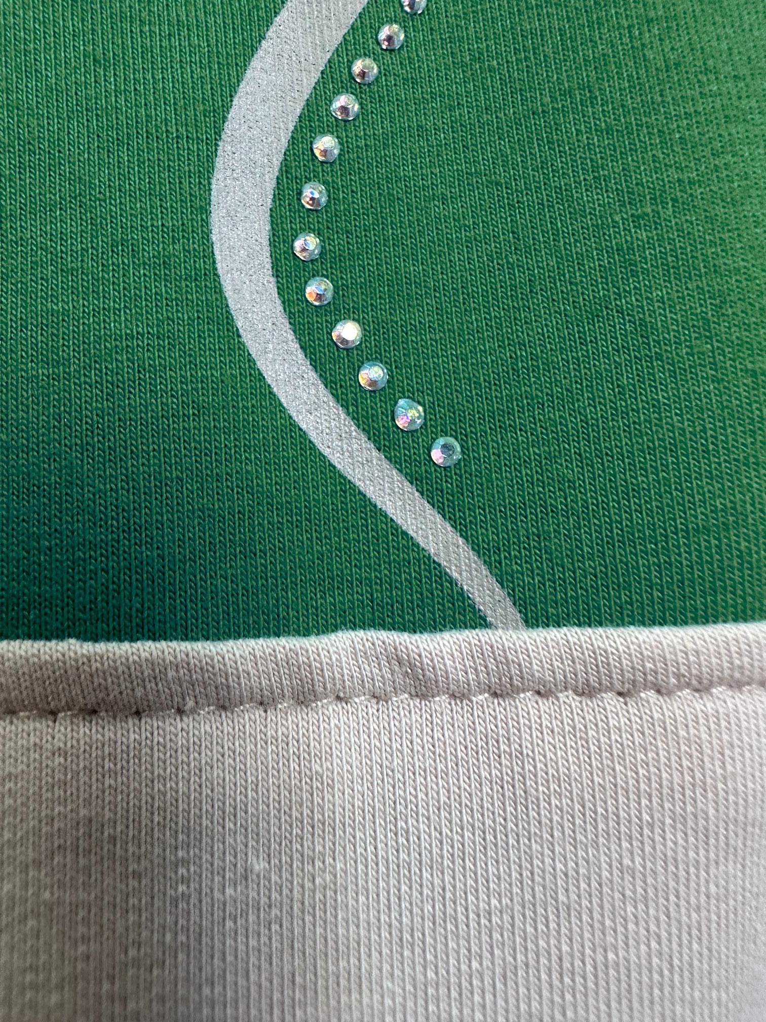 Tesettür giyim YEŞİL DESENLİ YAKASI BAĞCIKLI İKİLİ PANTOLONLU TAKIM 43593