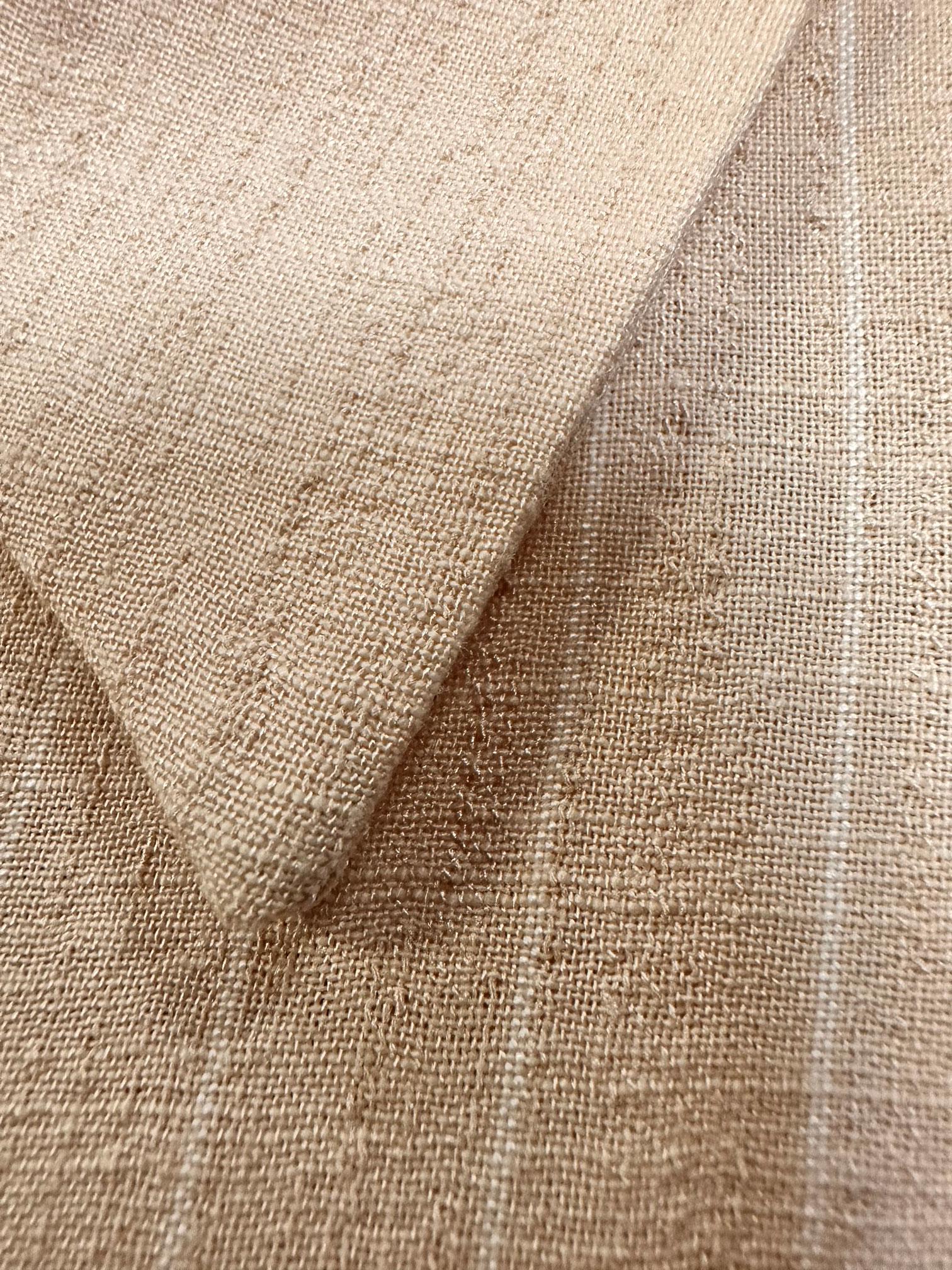 Tesettür giyim BEJ ÇİZGİLİ GÖMLEK YAKA İKİLİ PANTOLONLU TAKIM 43601